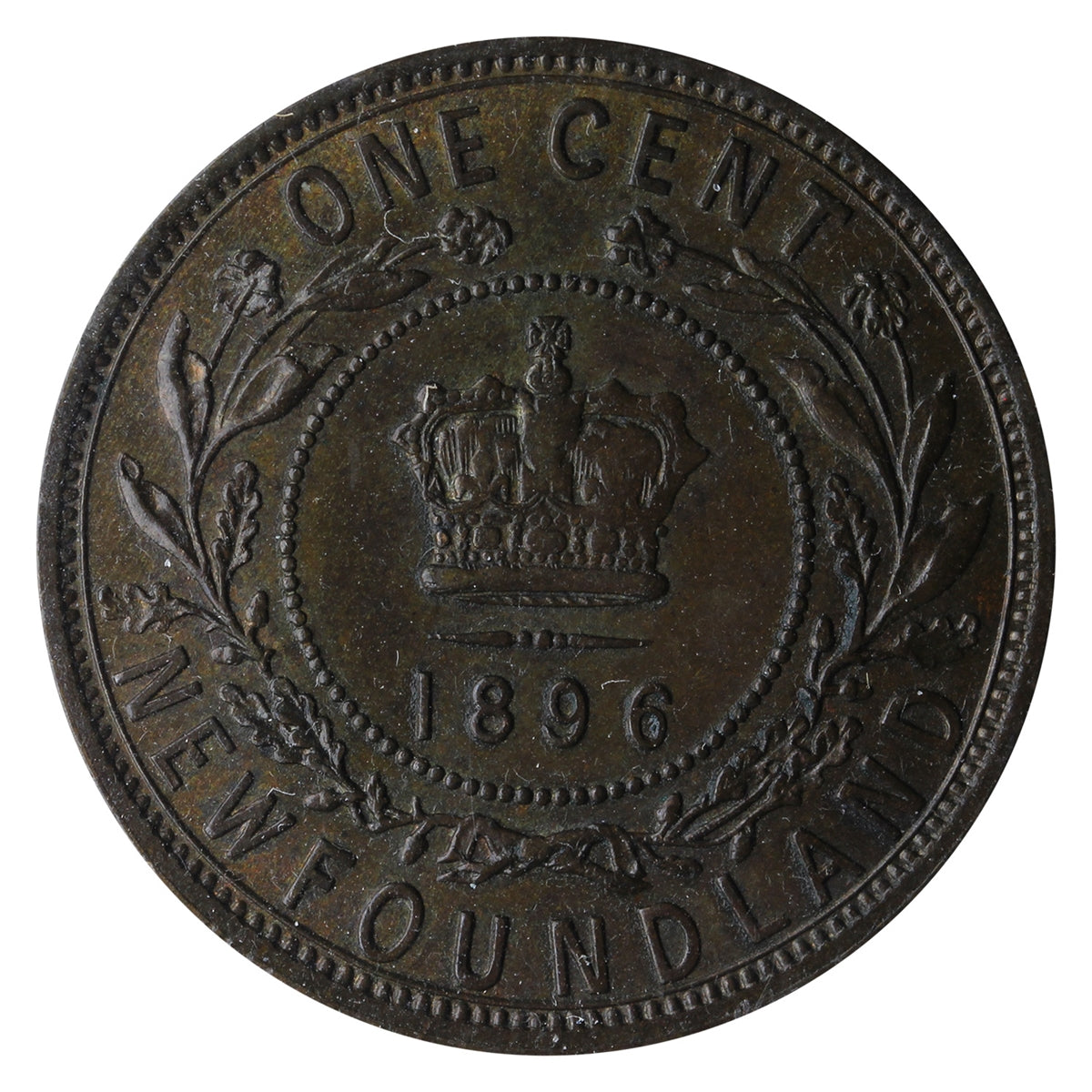 1896 Newfoundland 1-cent ICCS Certified MS60 Brown