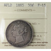1885 Newfoundland 50-cents ICCS Certified F15