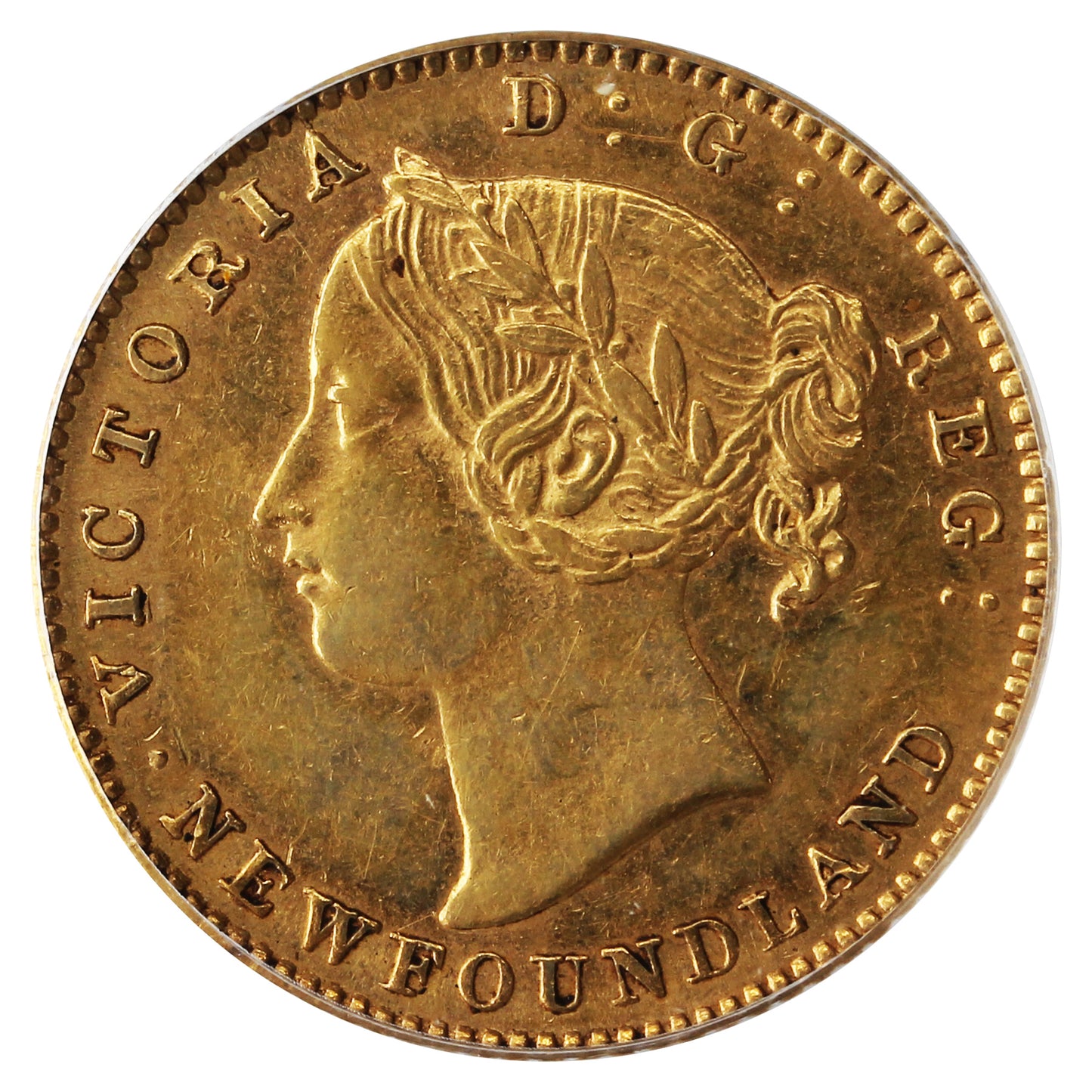 1880 Newfoundland Gold $2 PCGS Certified AU-55