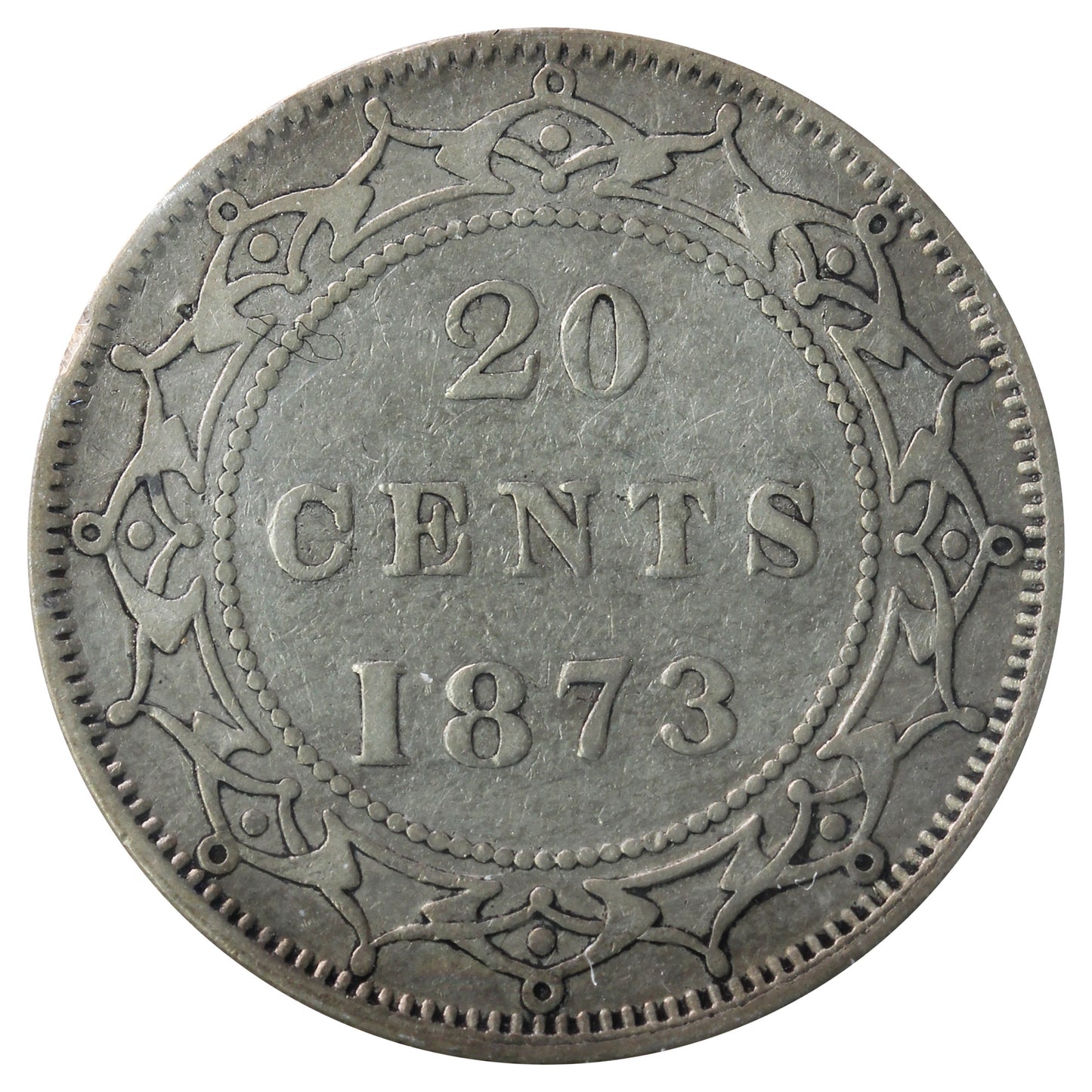 1873 Newfoundland 20-cents ICCS Certified VF20