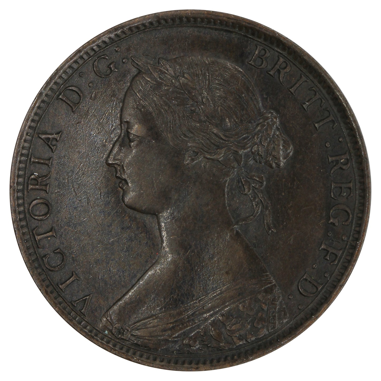 1864 Short 6 New Brunswick 1-cent Almost Uncirculated (AU50) $
