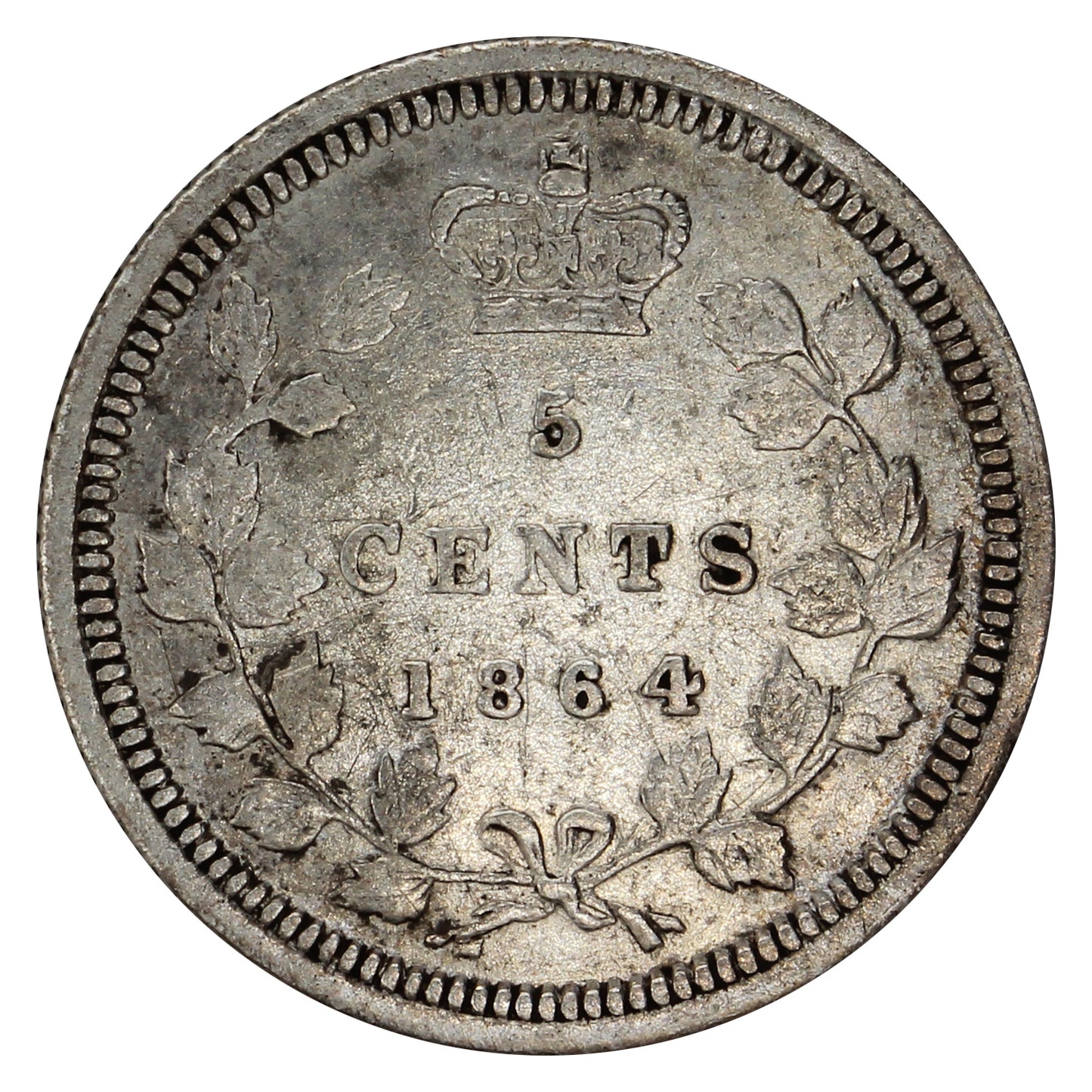1864 Small 6 New Brunswick 5-cents VF-EF (VF30) $