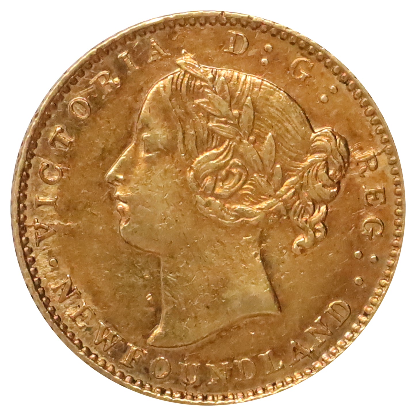 1870 Obv. 1 Newfoundland $2 Gold Almost Uncirculated (AU50)