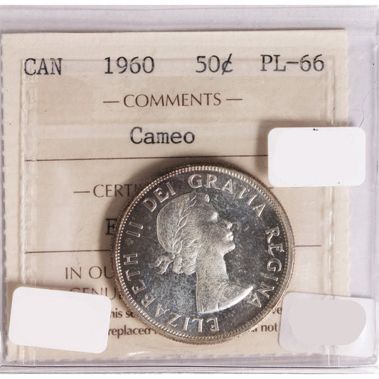 1960 Canada 50-cents ICCS Certified PL66 Cameo