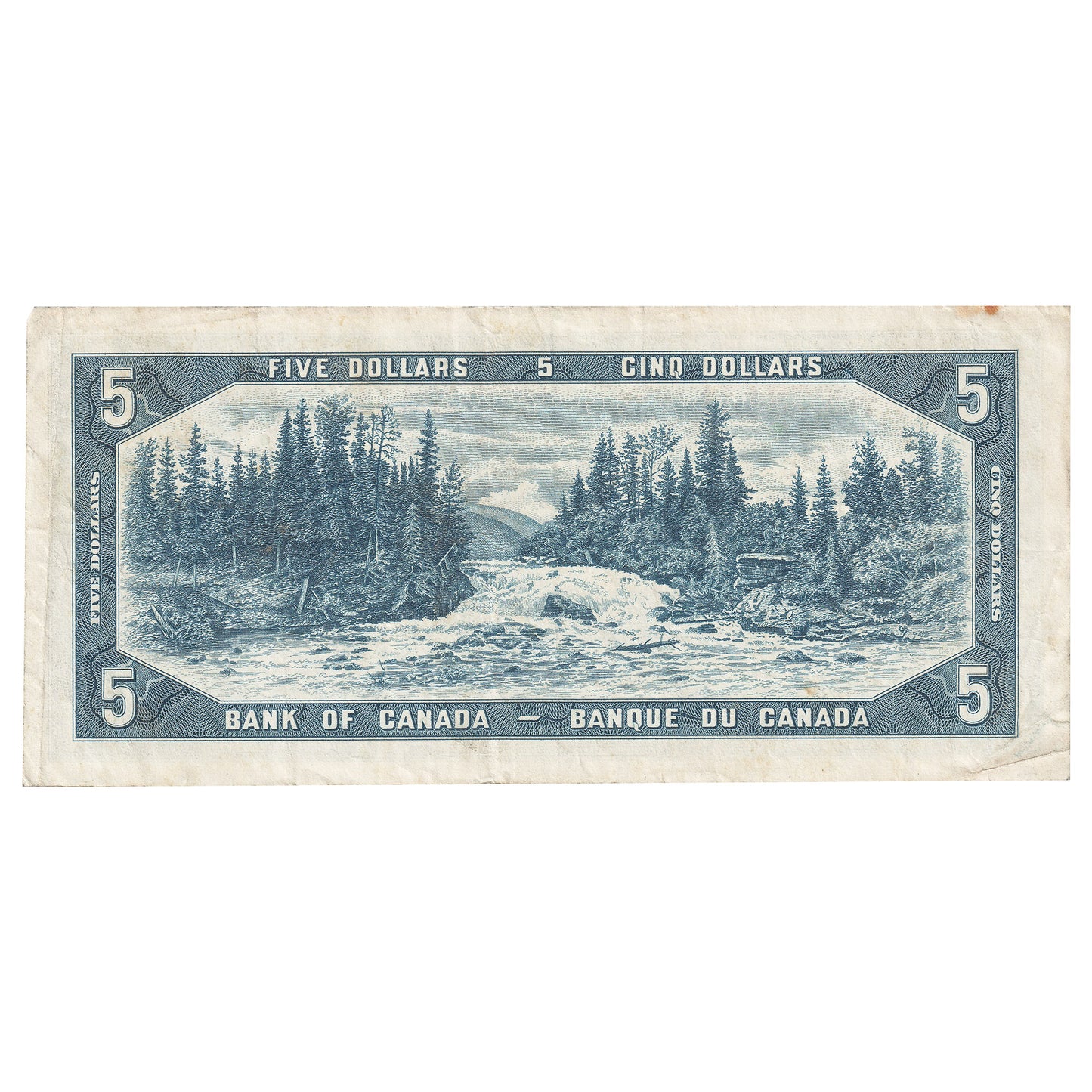 BC-39bA 1954 Canada $5 Beattie-Rasminsky, *N/X, VF-EF (Stain)