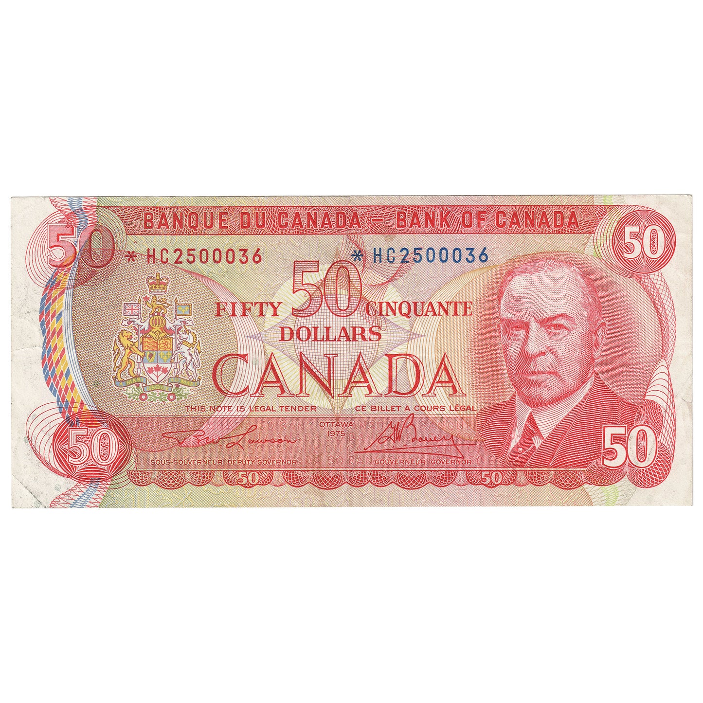 BC-51aA 1975 Canada $50 Lawson-Bouey, *HC, VF (Tear)