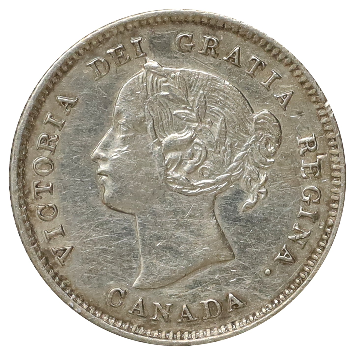 1871 Canada 5-cents EF-AU (EF45) Scratched, marks, or impaired
