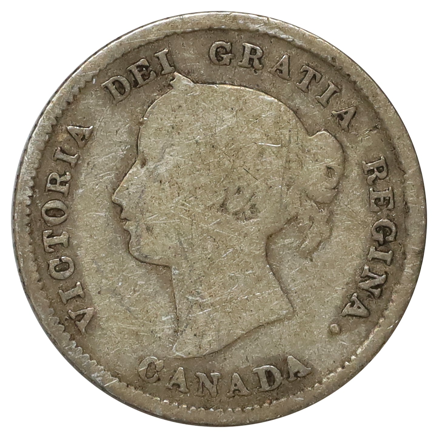 1874H Crosslet 4 Canada 5-cents Good (G4) Scratched, marks, or impaired