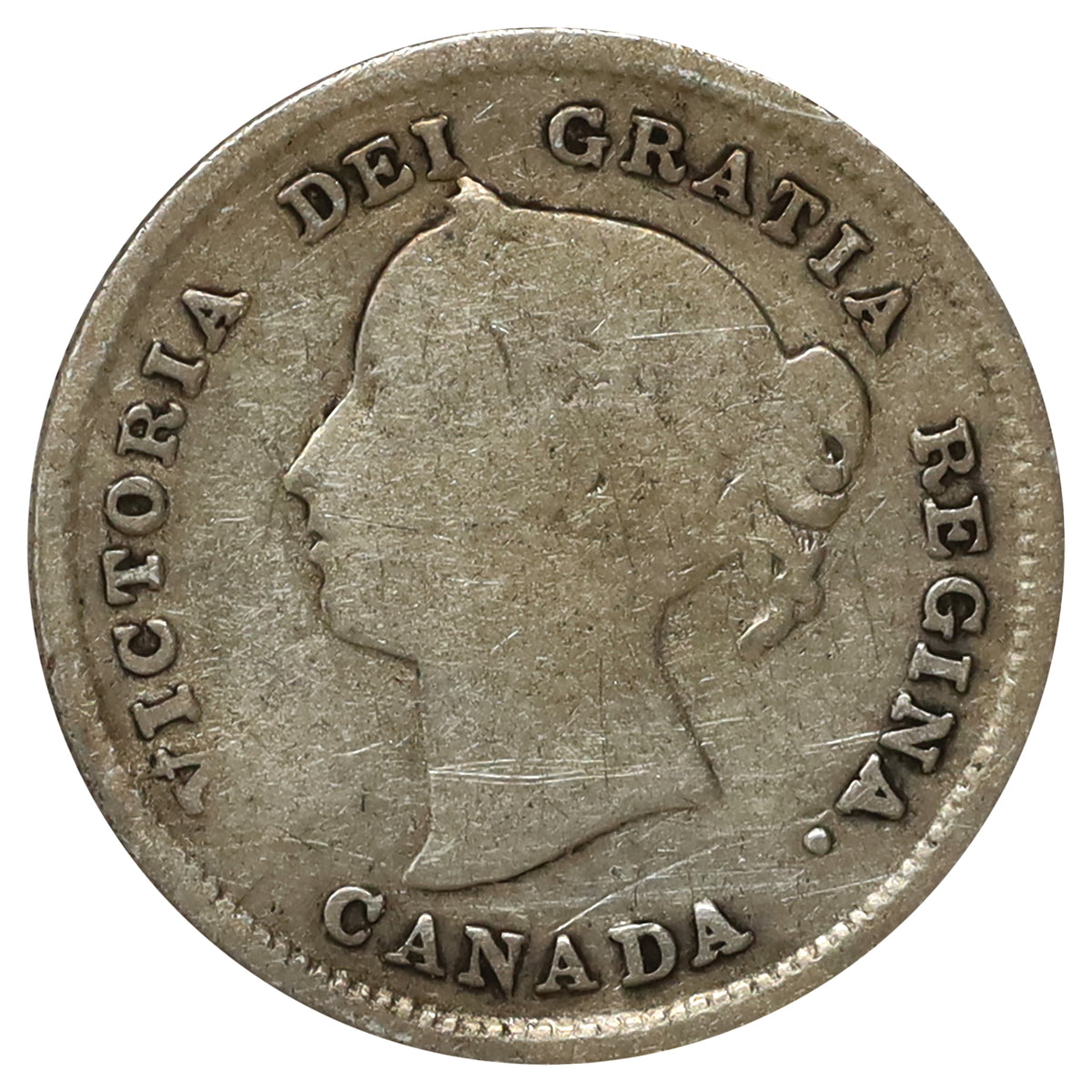 1891 Obv. 5 Canada 5-cents Good (G4) Scratched, bent, or impaired
