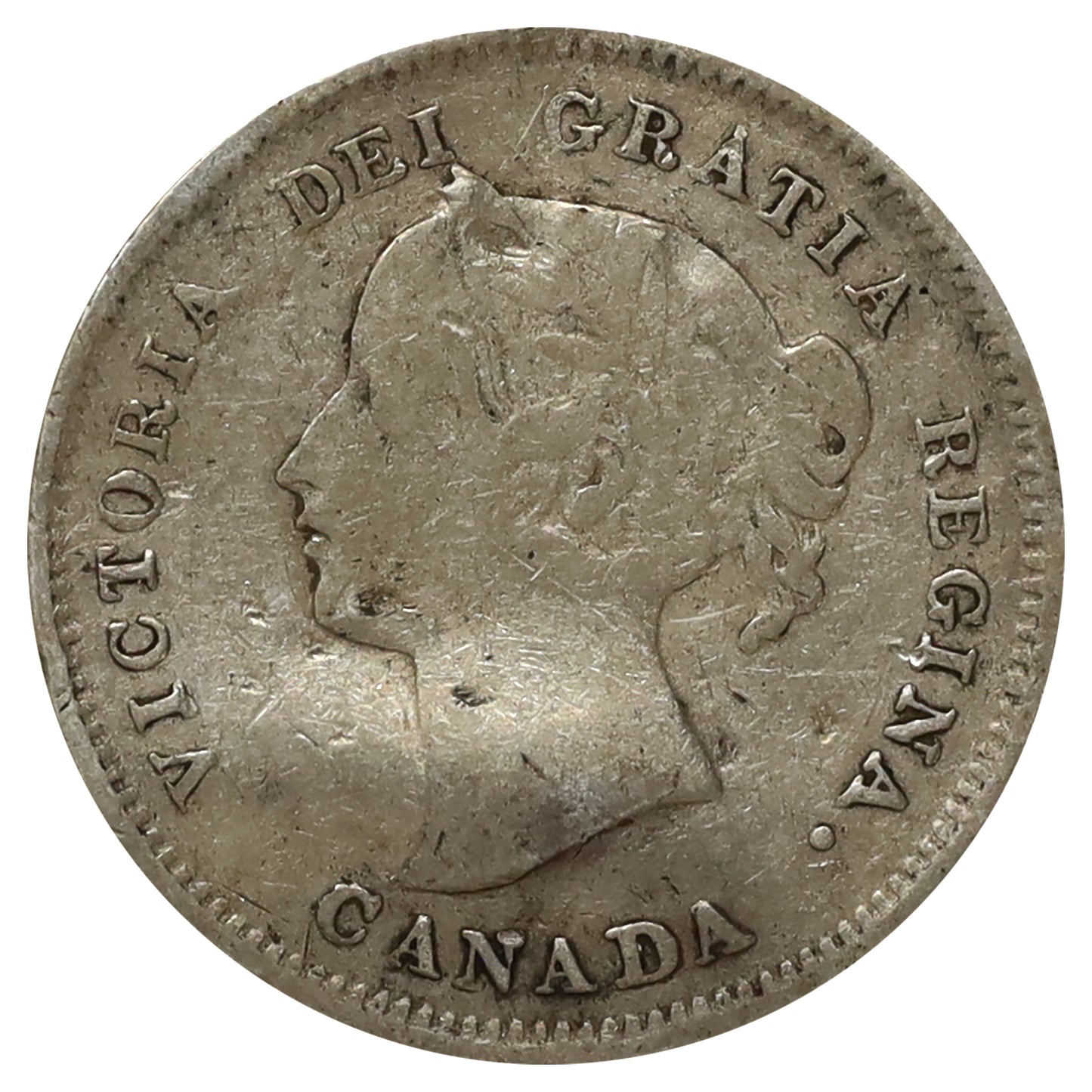 1897 Canada 5-cents VG-F (VG10) Scratched, marks, or impaired