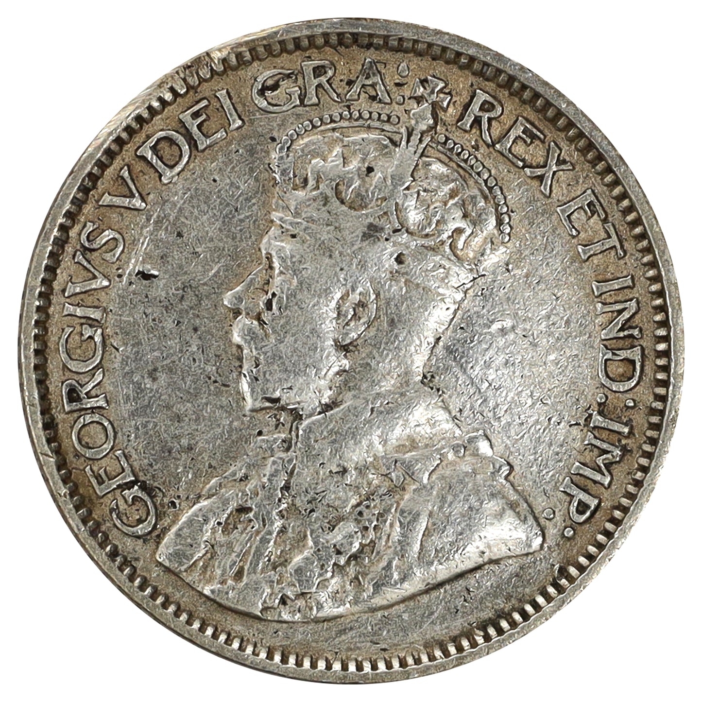 1913 Broad Leaves Canada 10-cents Very Fine (VF20) Scratched, marks, or impaired