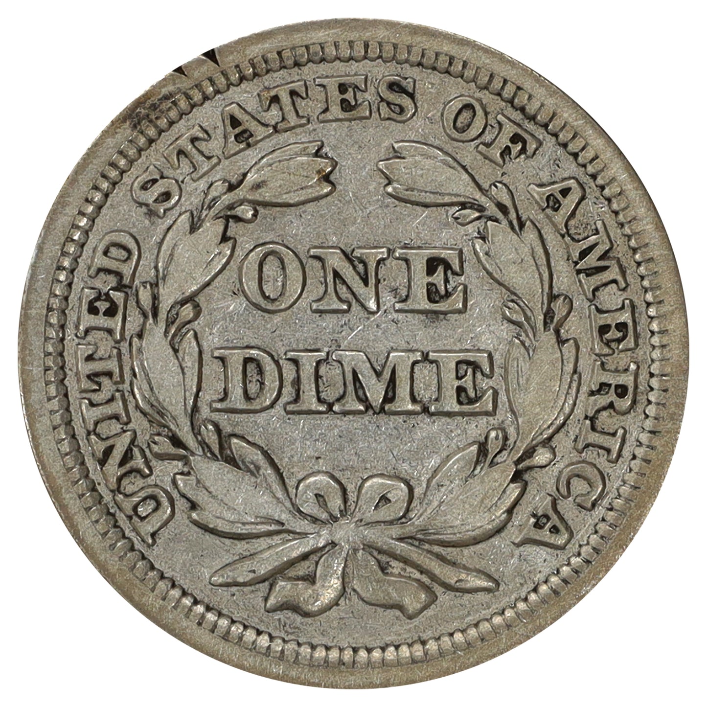 1856 Large Date USA Dime VF-EF (VF30) Scratched, marks, or impaired