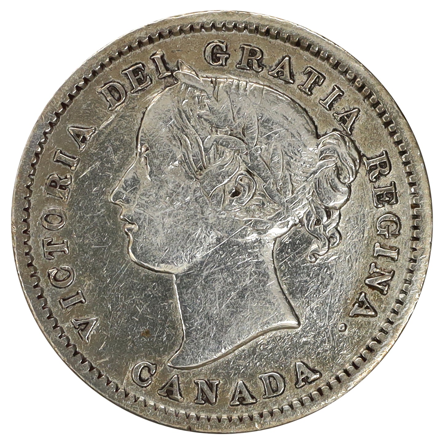 1858 Canada 10-cents Very Fine (VF20) Scratched, marks, or impaired