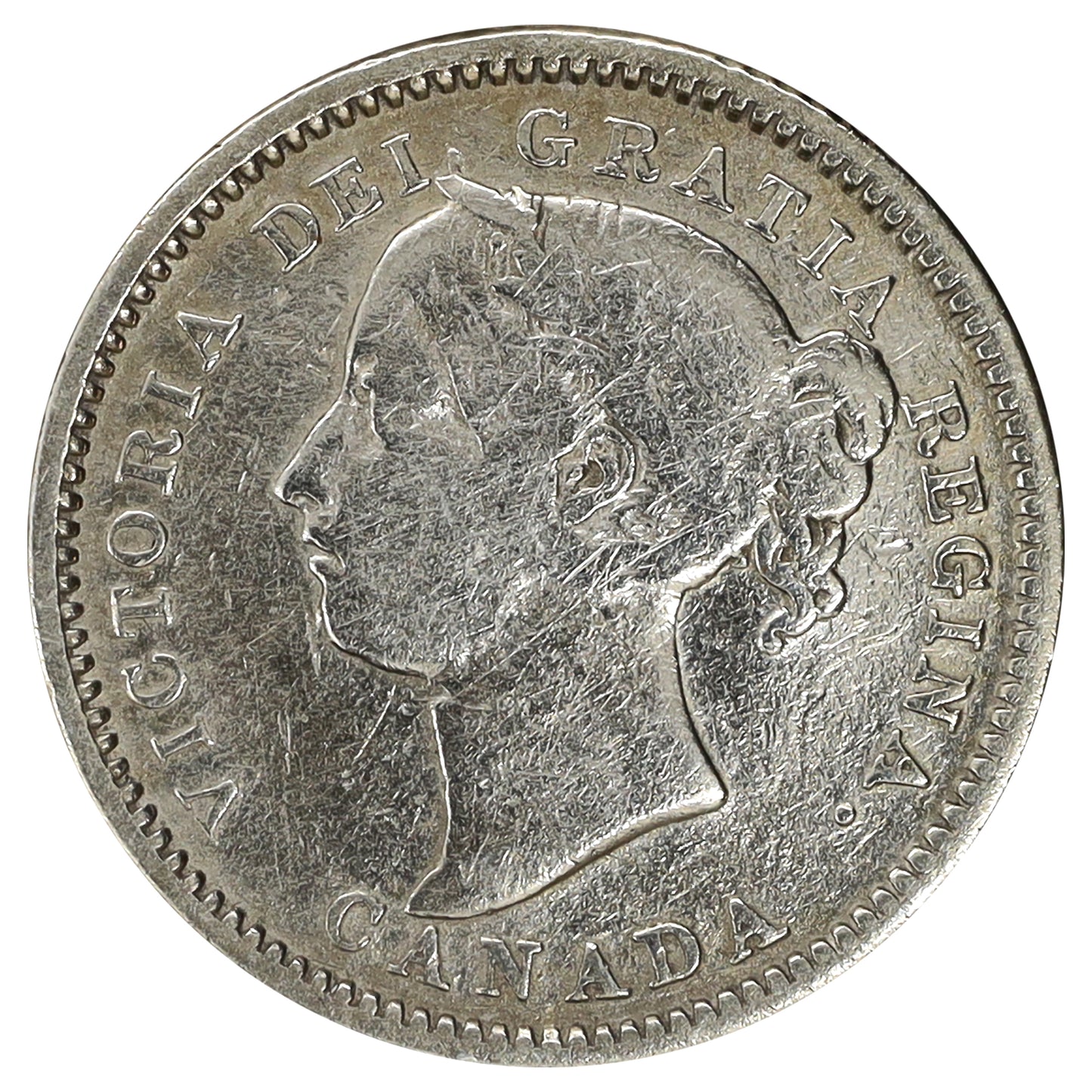 1887 Canada 10-cents VG-F (VG10) Scratched, marks, or impaired