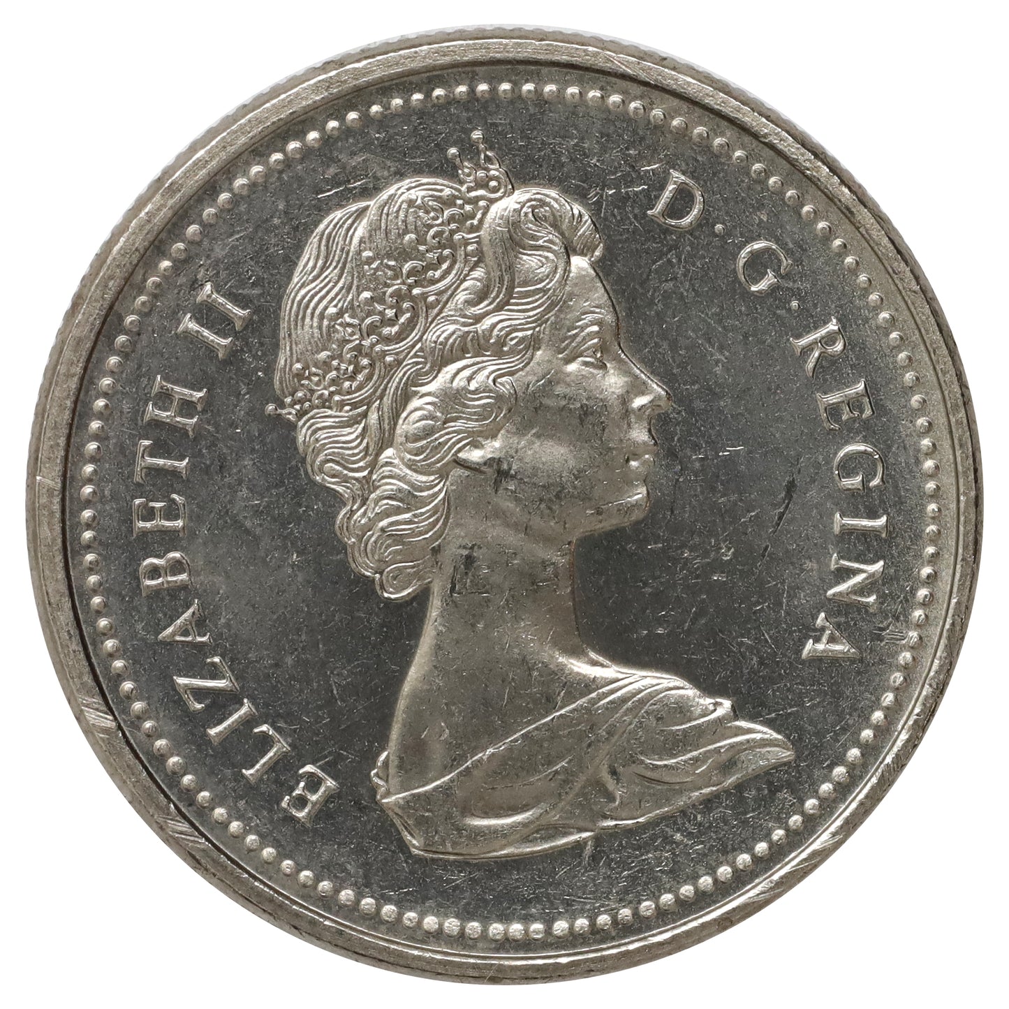 ERROR 1975 Rotated Die 22.5 Degrees Attached Jewel Canada Nickel Dollar