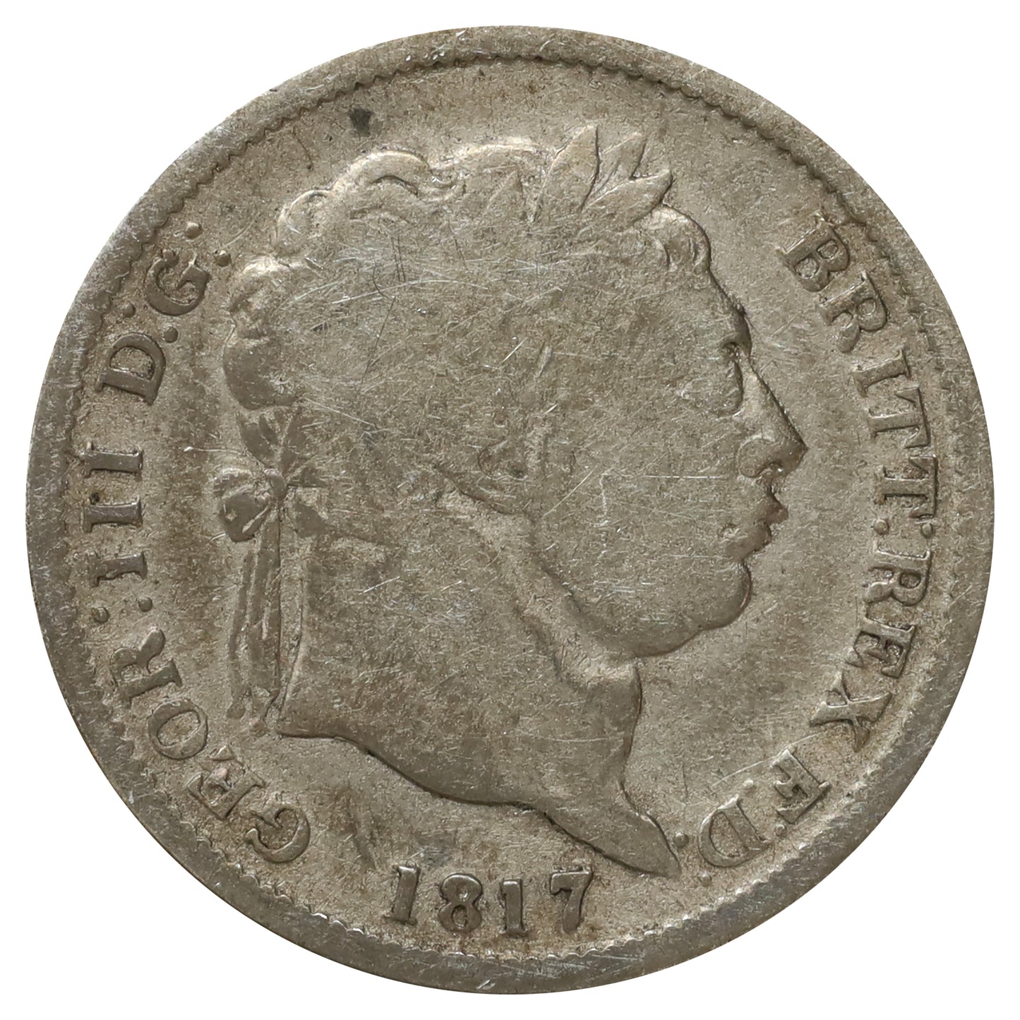 Great Britain 1817 George III Regency Shilling About Good (AG3)