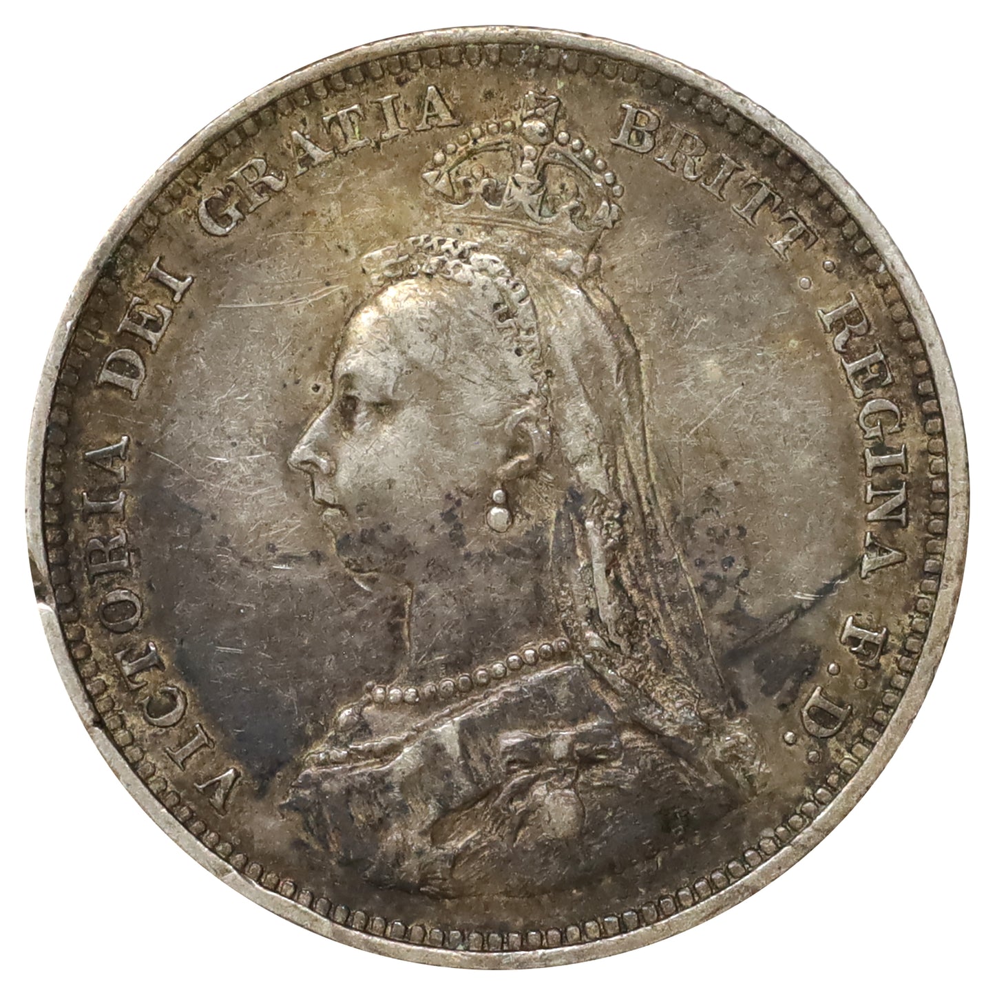 Great Britain 1887 1 Shilling Extra Fine (EF40) Scratched, marks, or impaired