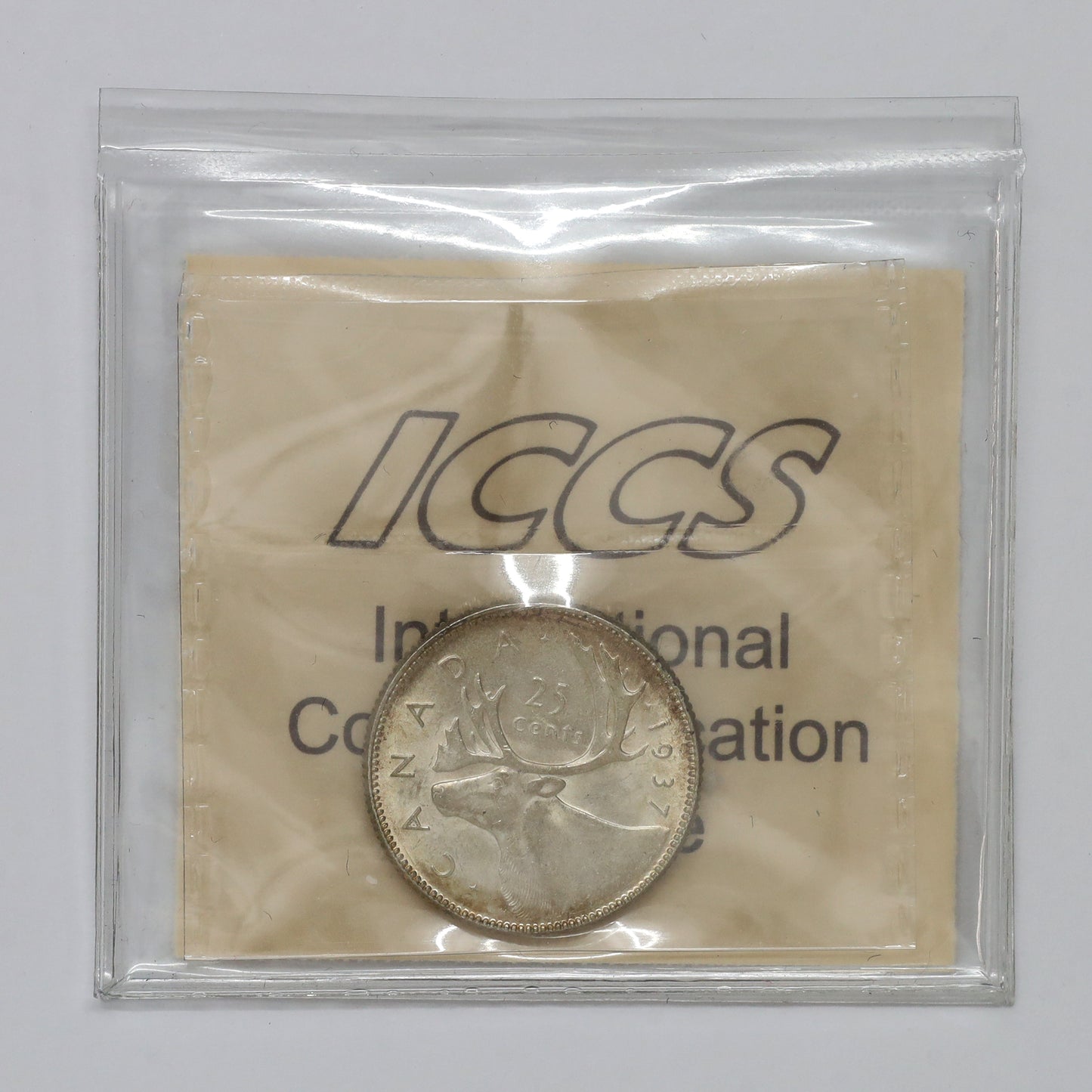 1937 Canada 25-cents ICCS Certified MS64 (Lightly Toned)
