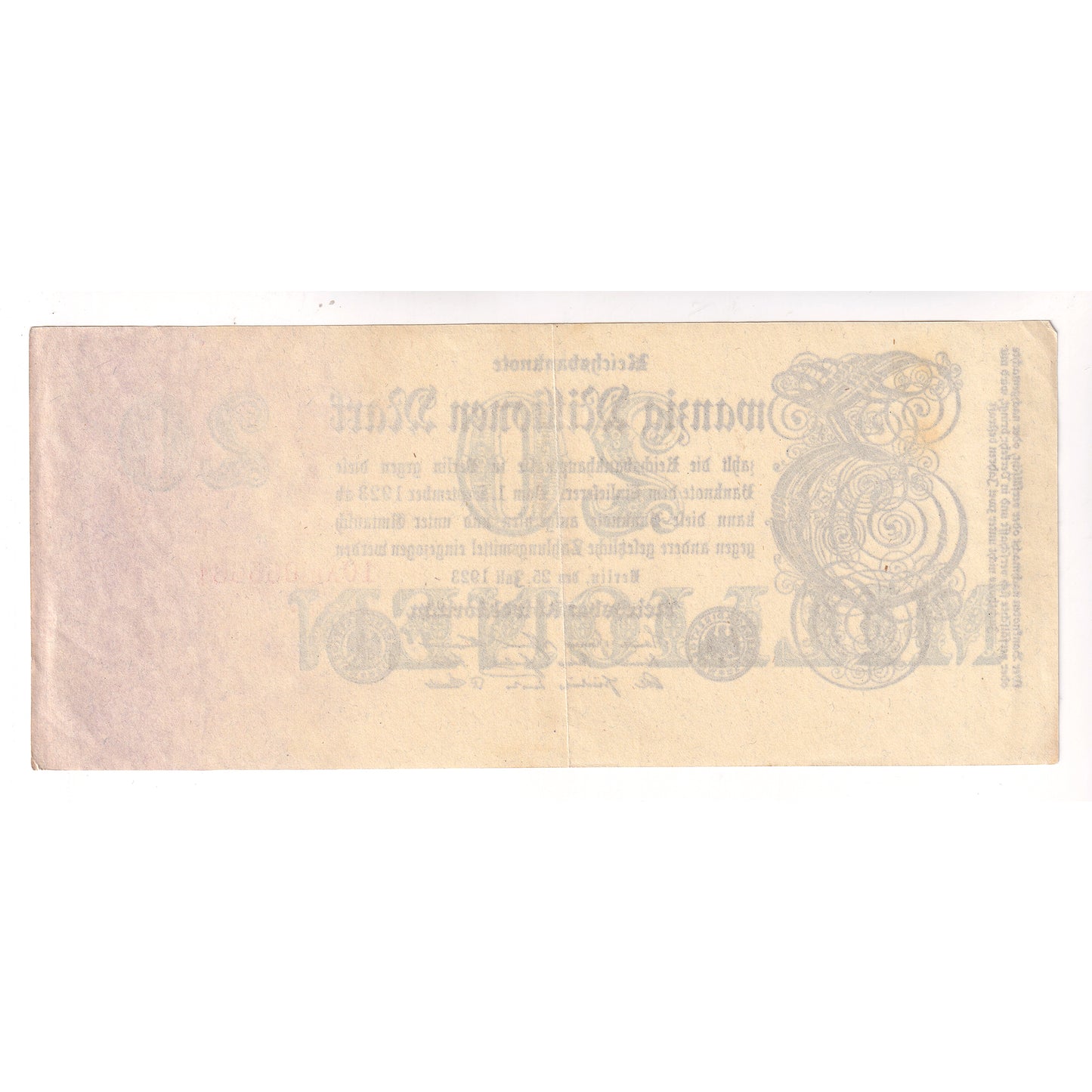 Germany 1923 20 Million Mark Note, Pick #97