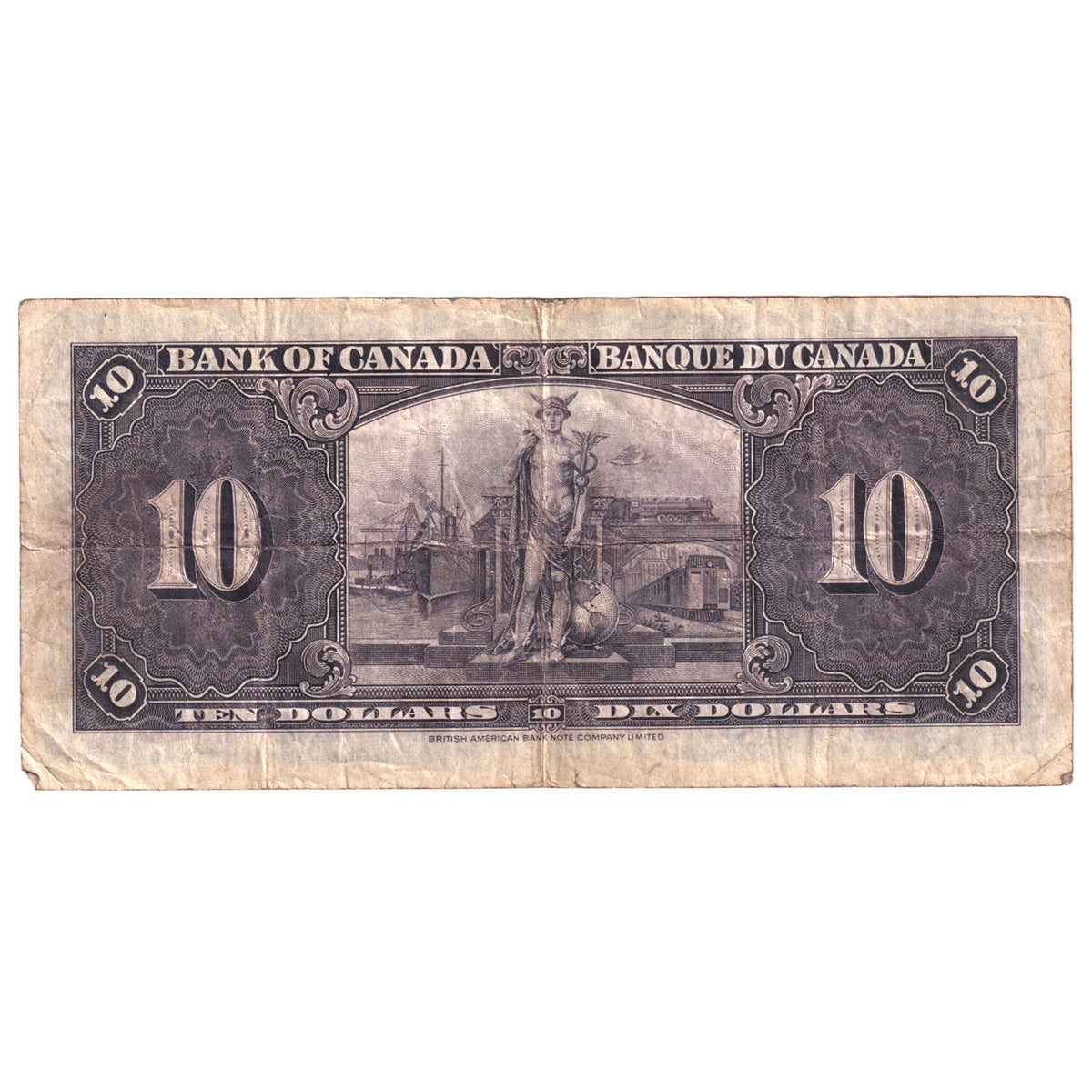 BC-24b 1937 Canada $10 Gordon-Towers, F (Tears, holes, or impaired)