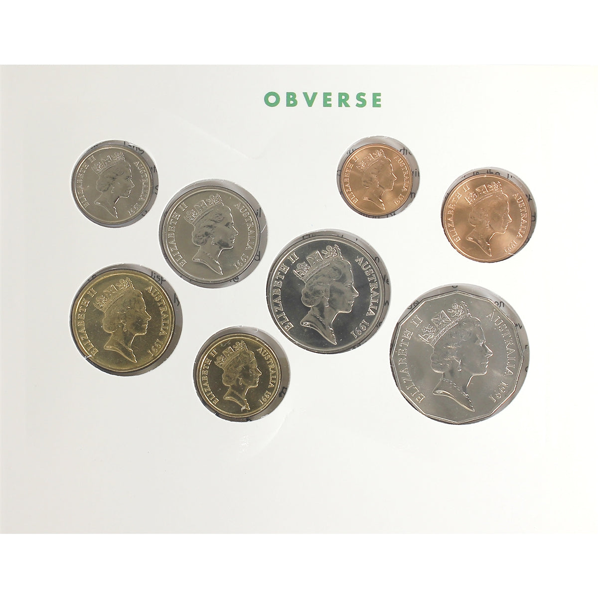 Australia 1991 8-coin Mint Set with Commem. 50-cents in Folder (Light wear on sleeve)