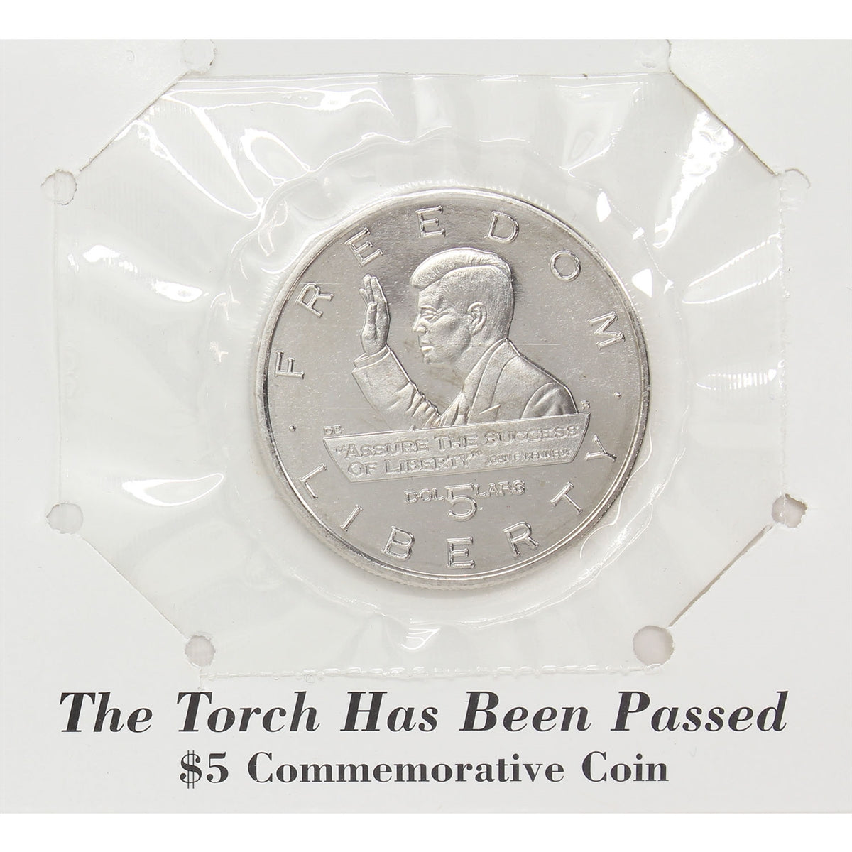 Marshall Islands 1995 $5 John F. Kennedy Commemorative in Folder (Lightly toned)