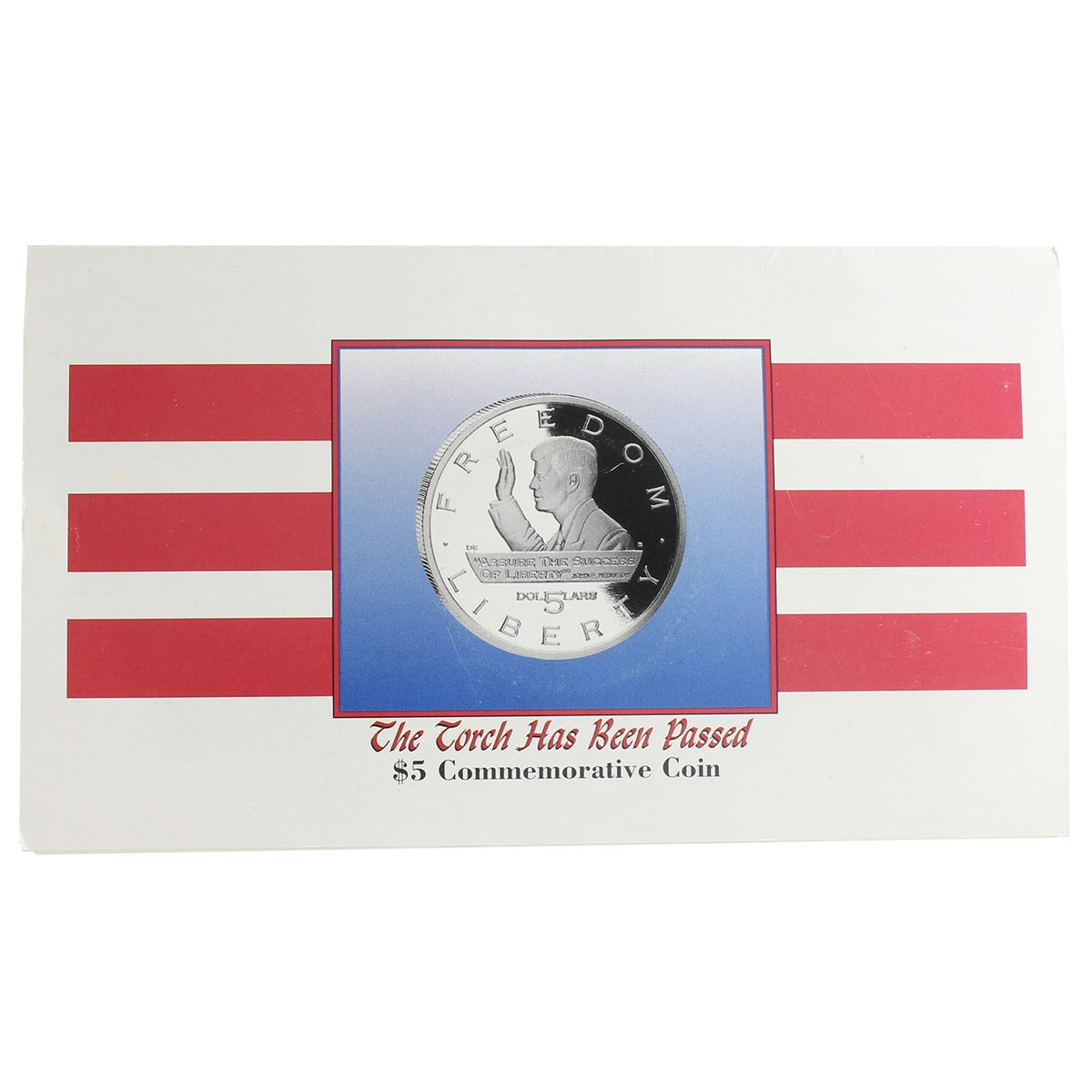 Marshall Islands 1995 $5 John F. Kennedy Commemorative in Folder (Lightly toned)
