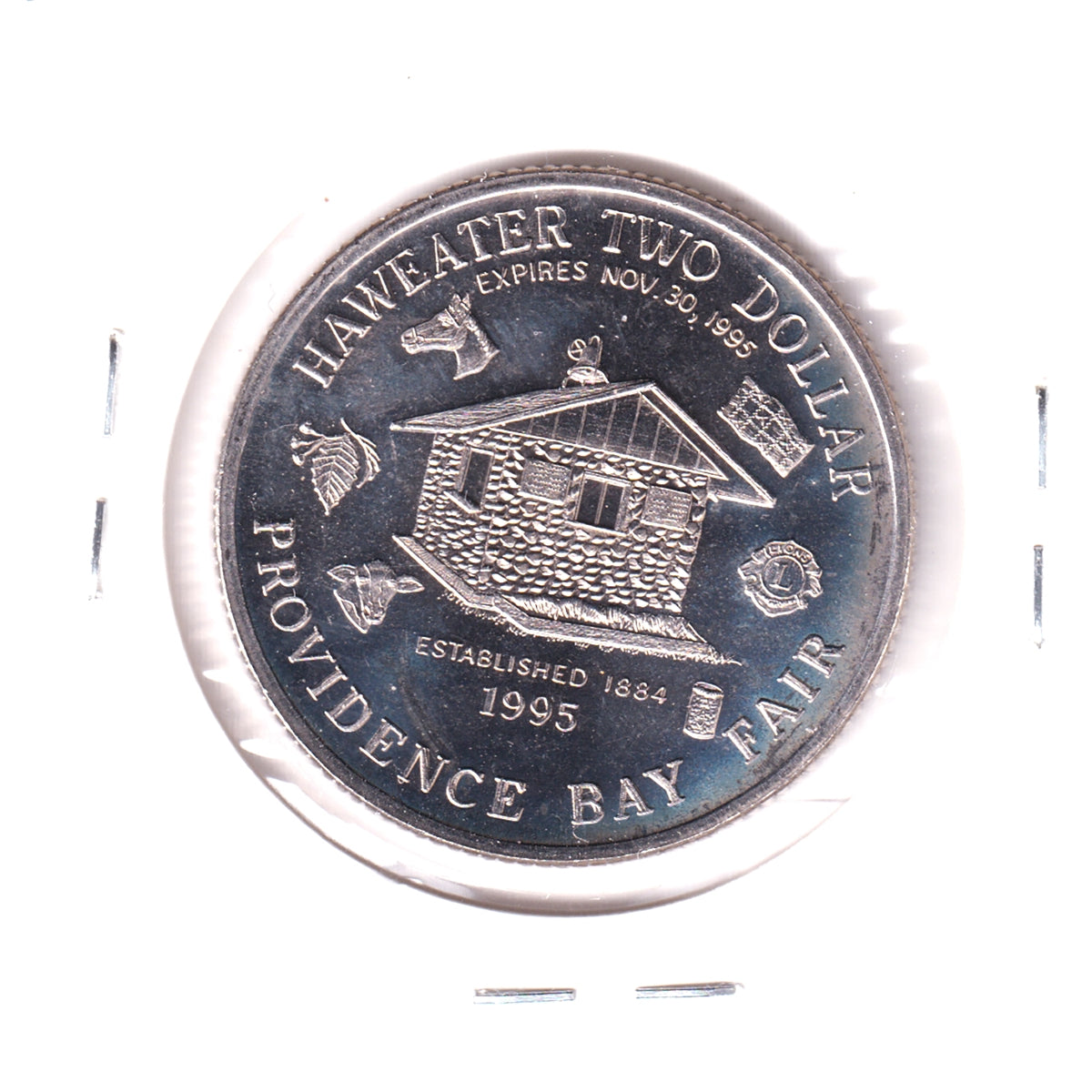 1995 Manitoulin, ON, Haweater $2 Trade Token: Providence Bay Fair (Nickel colour)