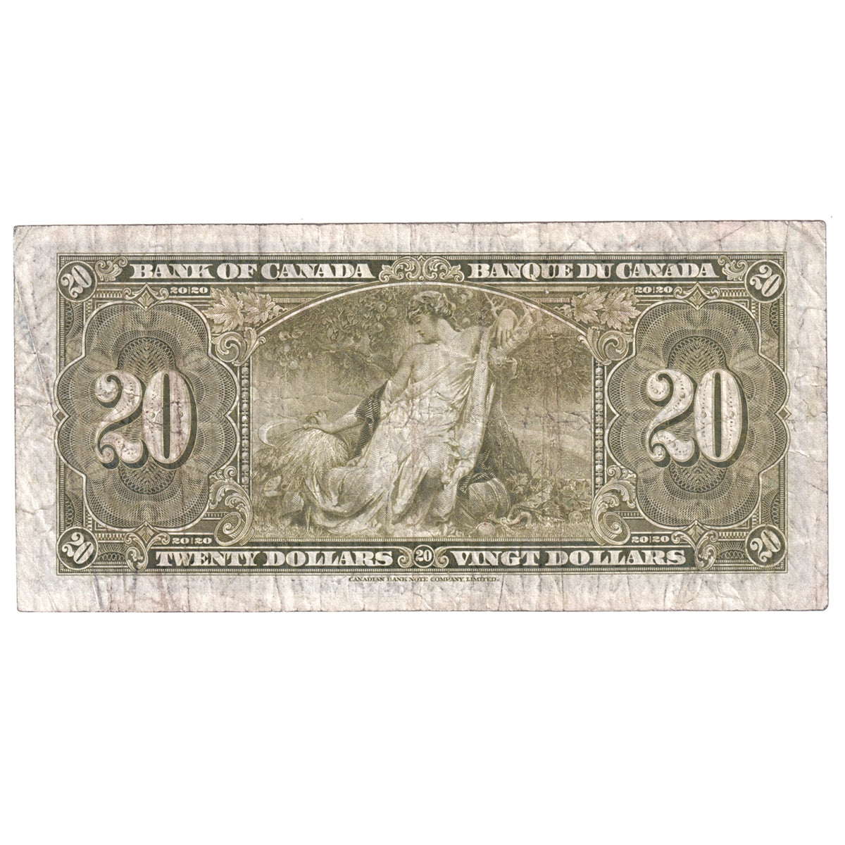 BC-25c 1937 Canada $20 Coyne-Towers, F-VF (F15) damaged
