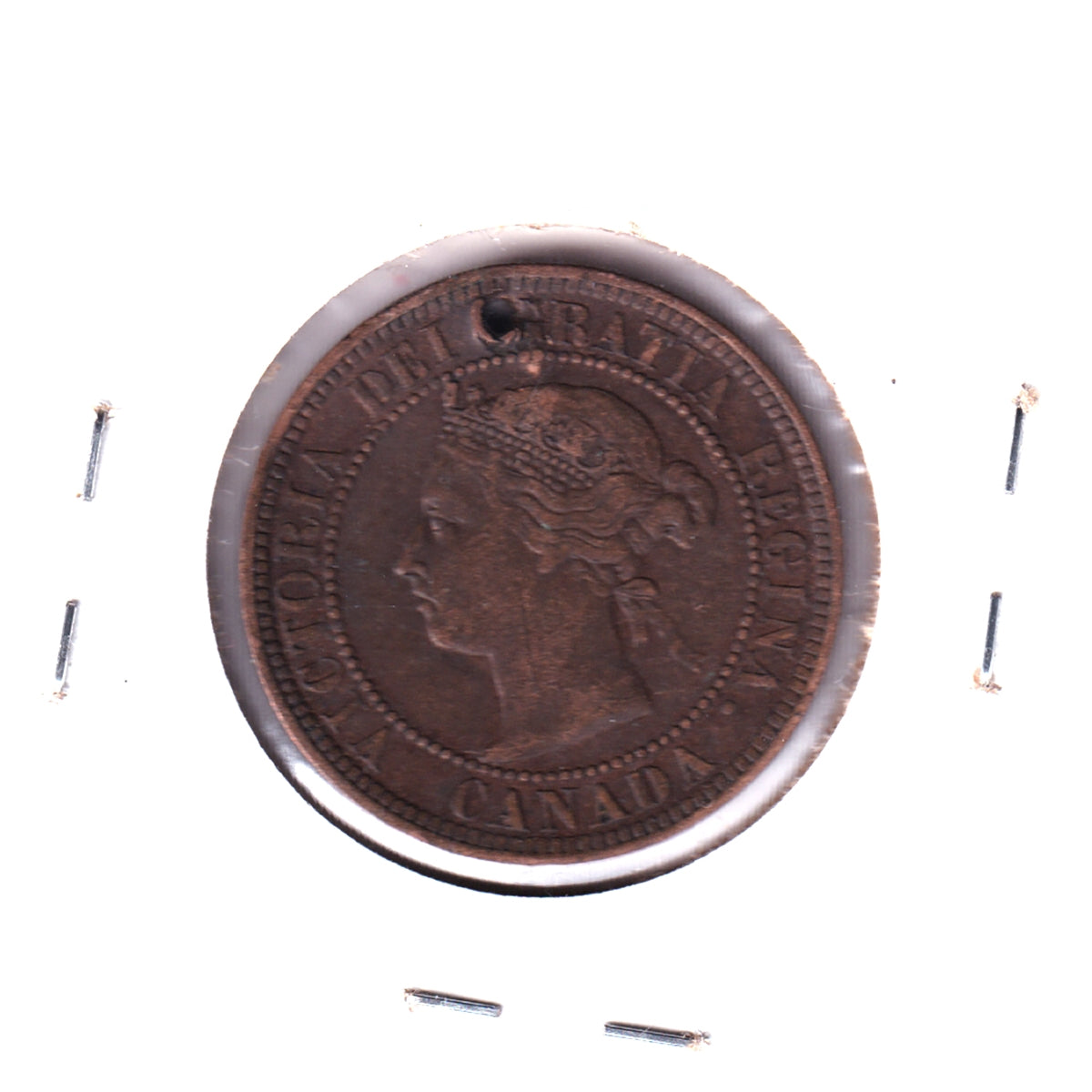 1891 SDSL Obv. 2 Canada 1-cent Very Fine (VF20) Hole