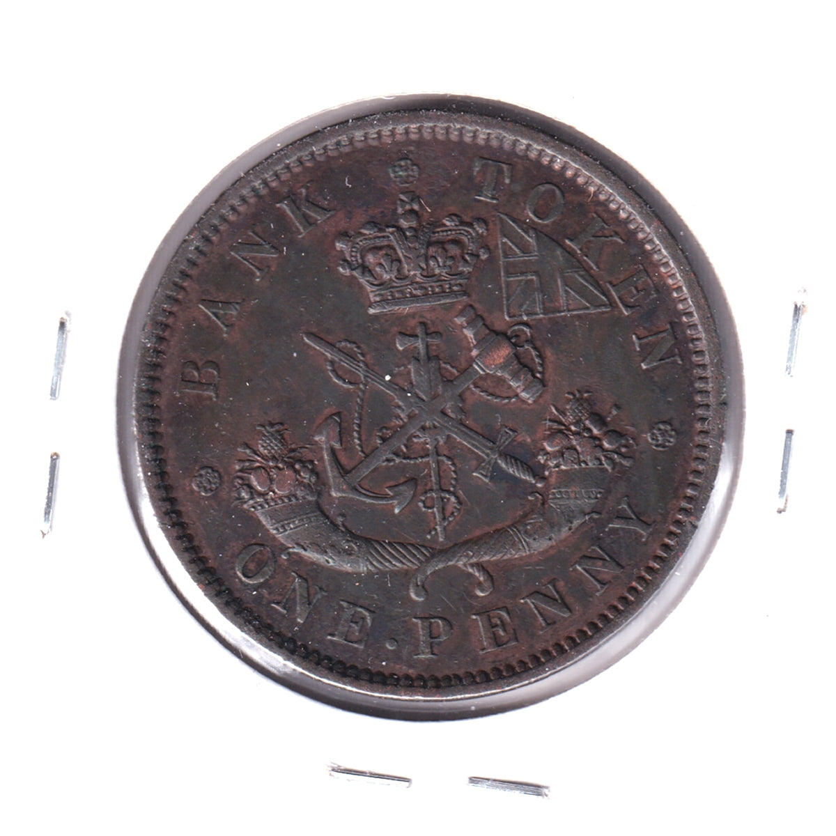 PC-6A1 1850 Province of Canada, Bank of Upper Canada Penny Token Almost Unc. (AU50)