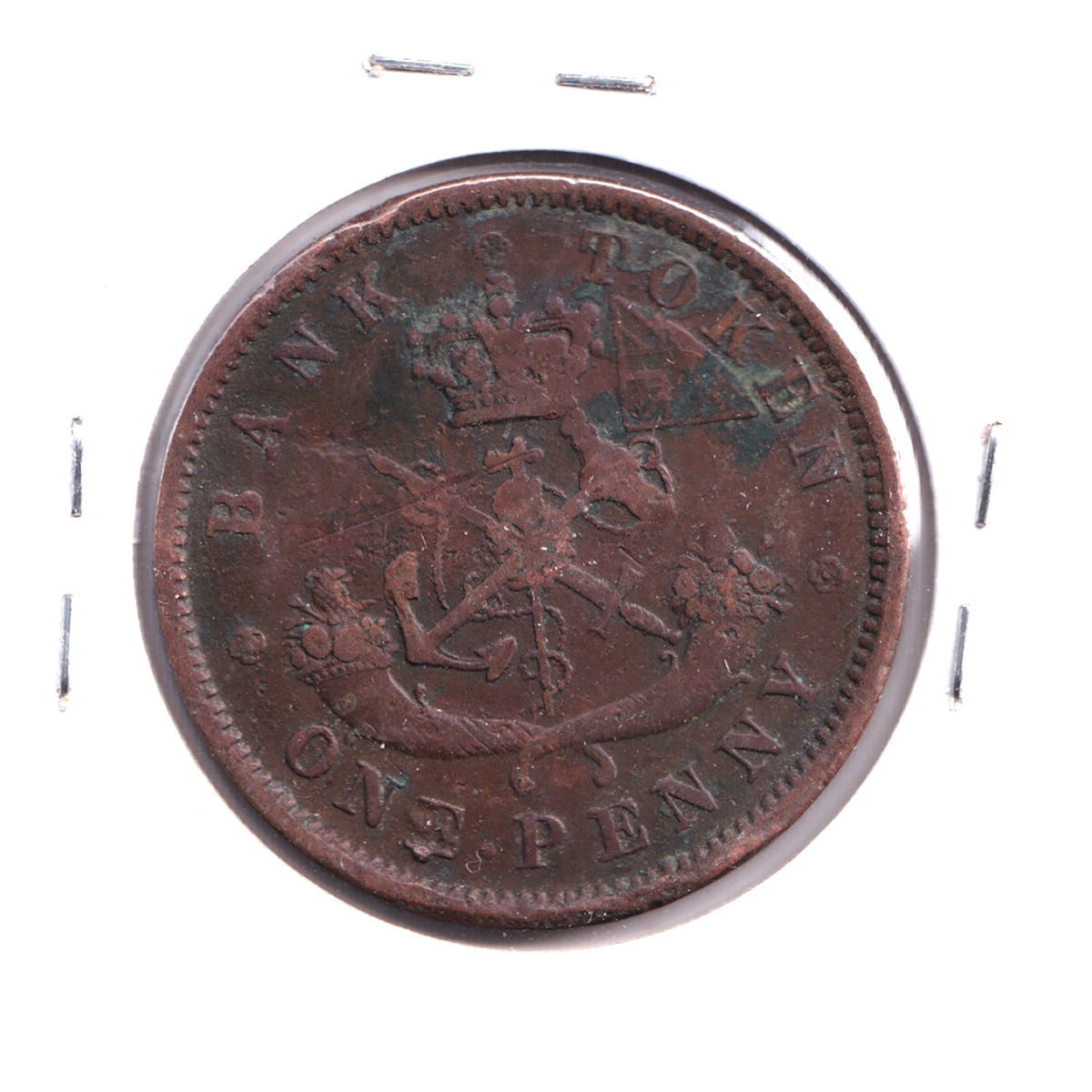 PC-6B4 1852 Province of Canada, Bank of Upper Canada Penny Token EF40 (Impaired)