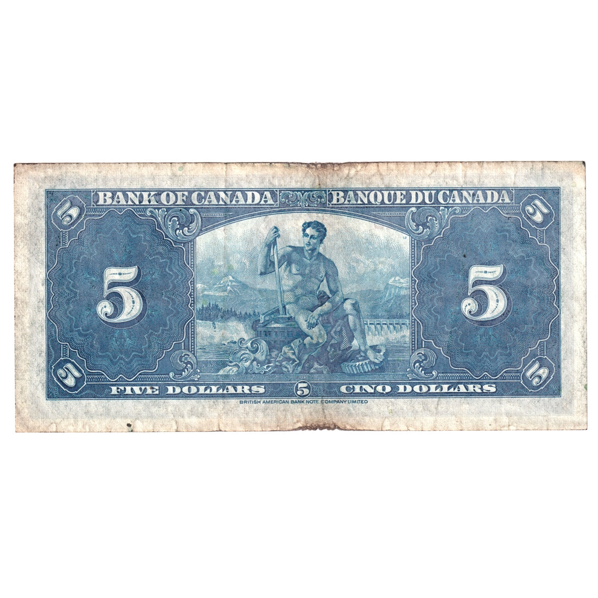 BC-23c 1937 Canada $5, Coyne-Towers, F-VF (Stain, tears, or damaged)