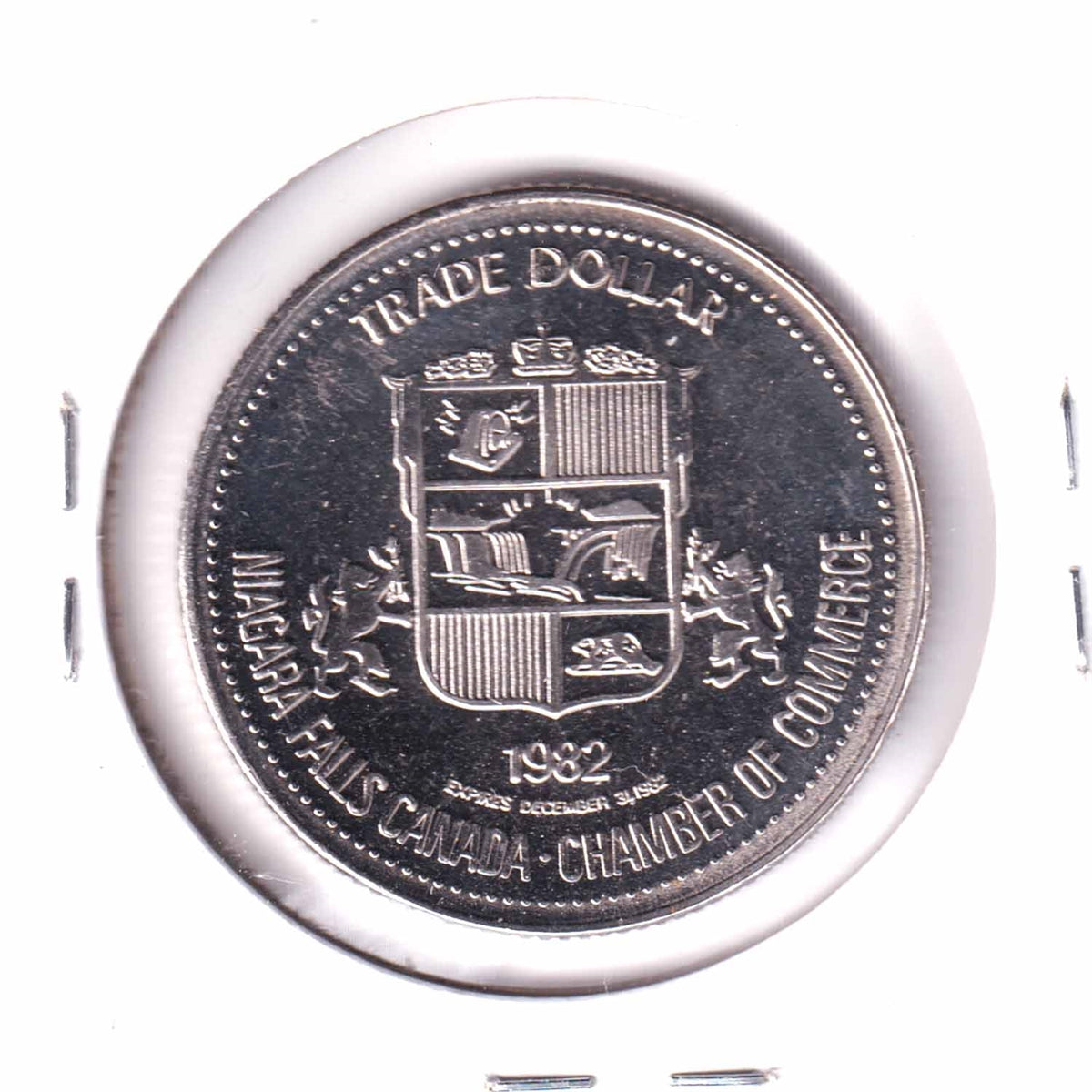 1982 Niagara Falls, ON, Trade Dollar Token: World Famous Floral Clock