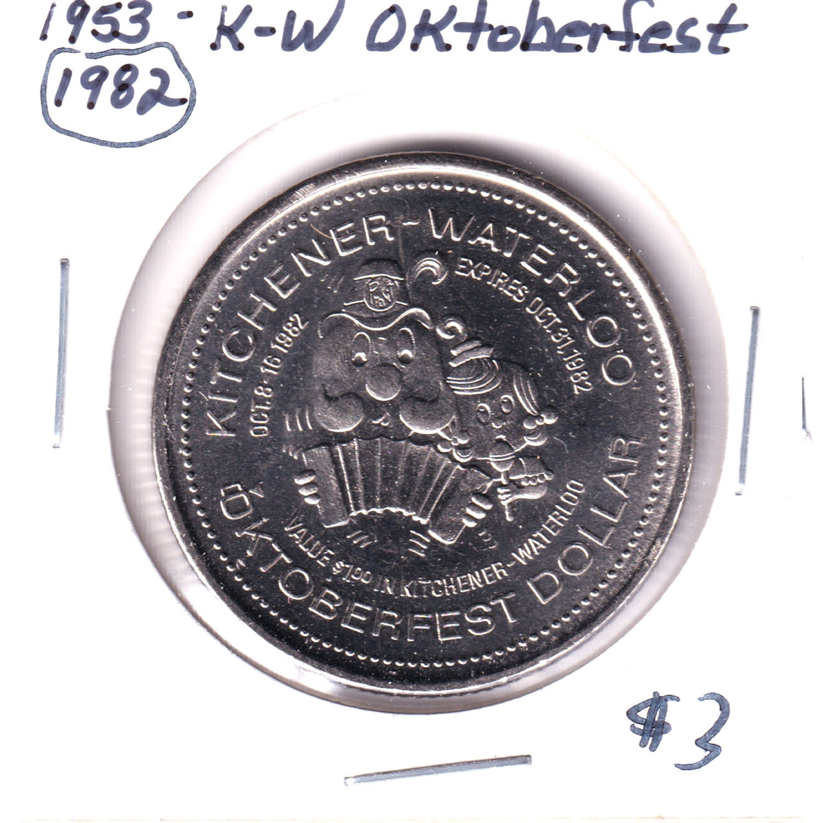 1982 K-W Oktoberfest Trade Dollar Token: Alpen Klub 29 Years