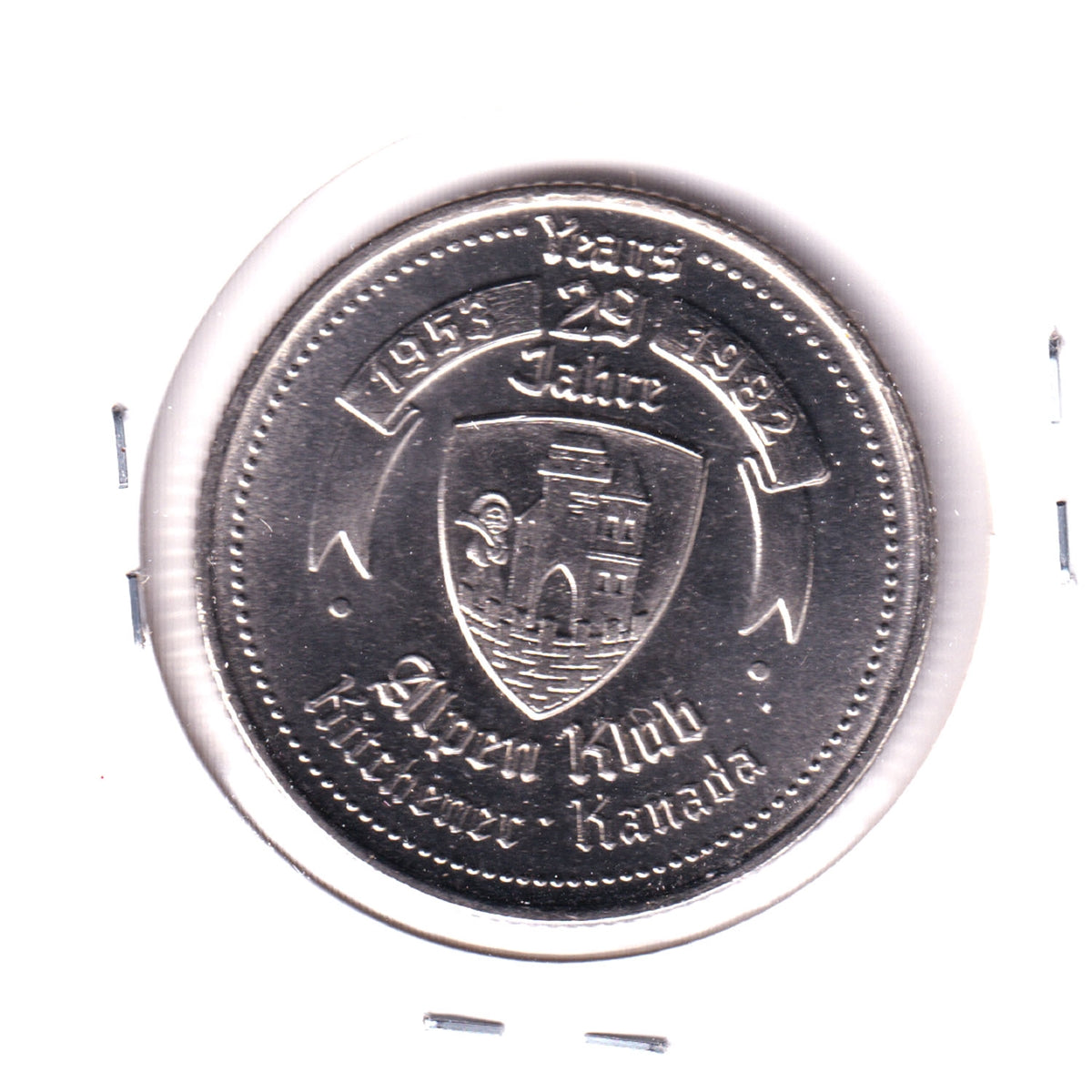 1982 K-W Oktoberfest Trade Dollar Token: Alpen Klub 29 Years