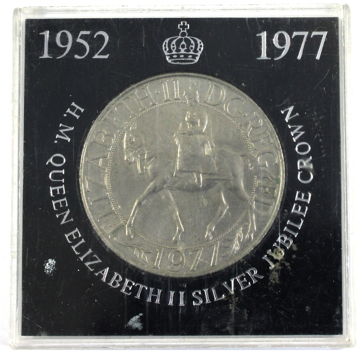 Great Britain 1977 Queen Jubilee Silver Crown in Vintage Holder