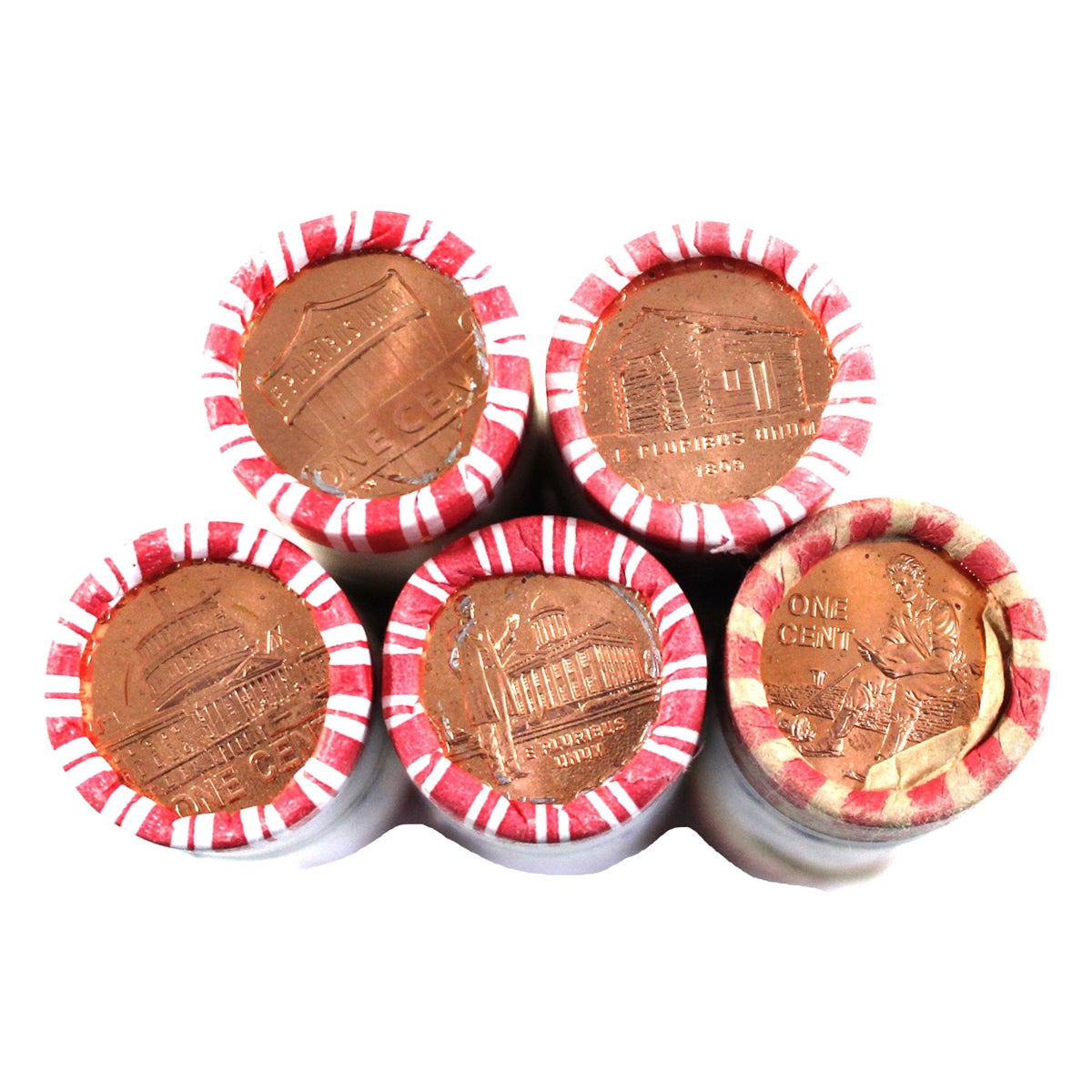 Lot of 5x 2009 & 2010 USA Cent Rolls of 50Pcs, Appear New, 5Pcs (Sold As Is)