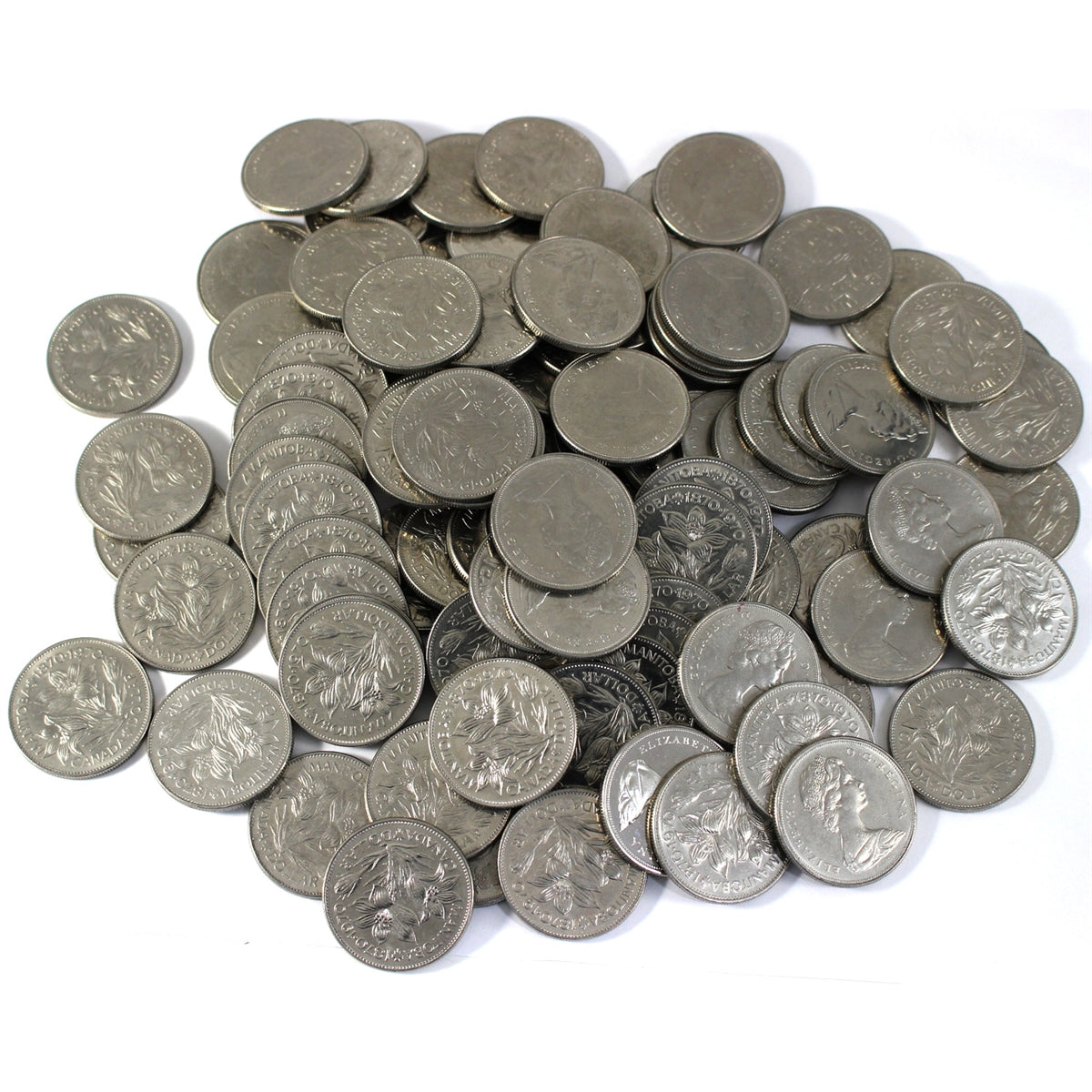 Lot of 100x 1970 Canada Manitoba Commemorative Dollars, 100Pcs