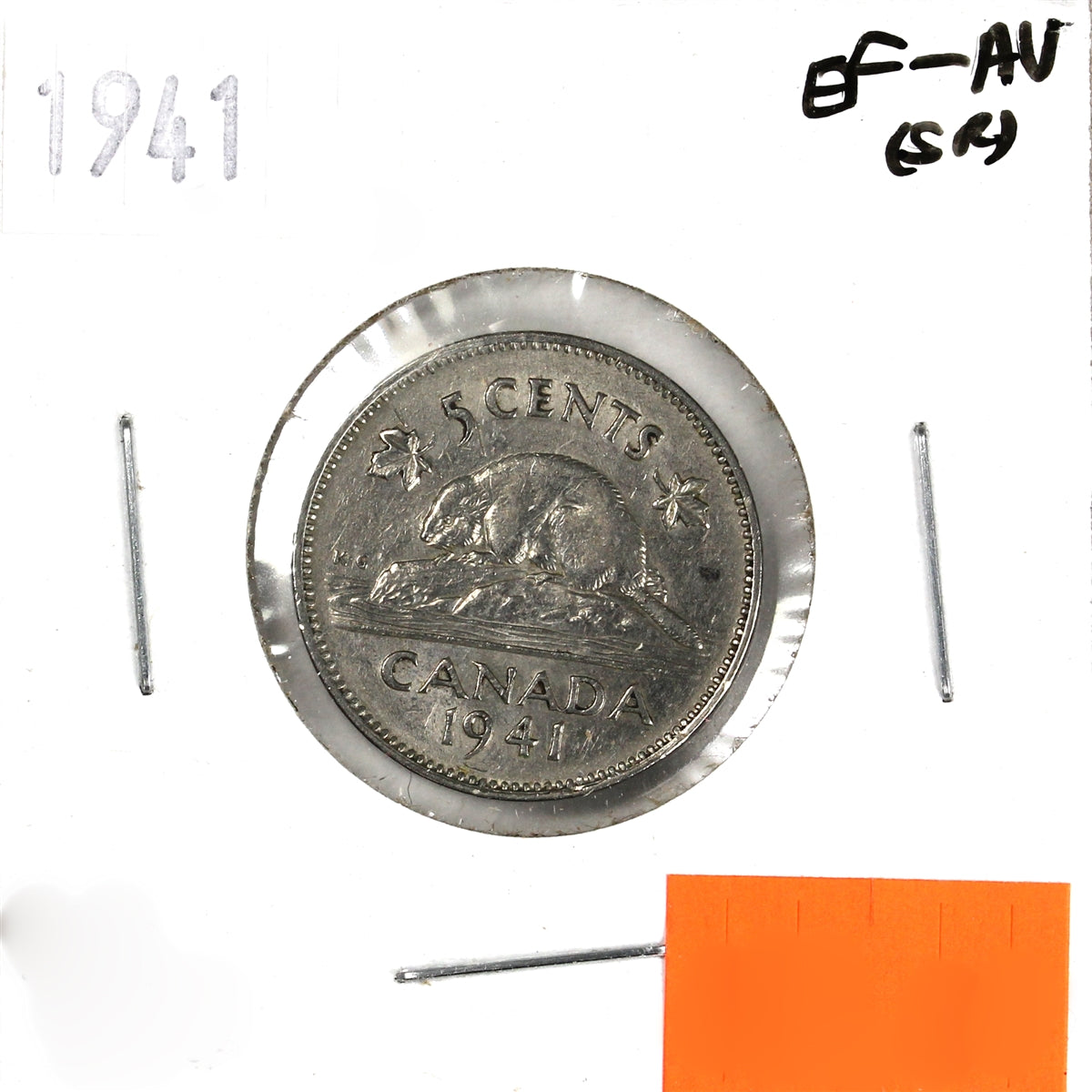 1941 Canada 5-cents EF-AU (EF45) Scratched, cleaned, or impaired