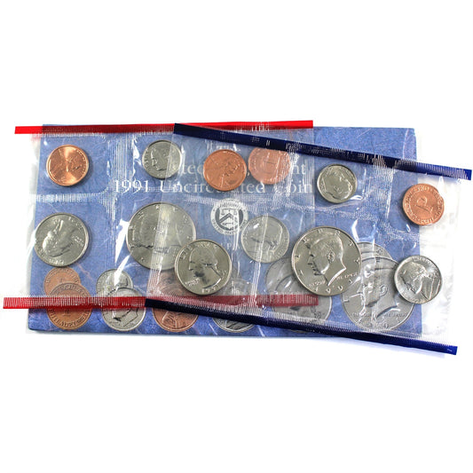 1991 P&D USA Uncirculated Coin Set (Light wear on envelope)