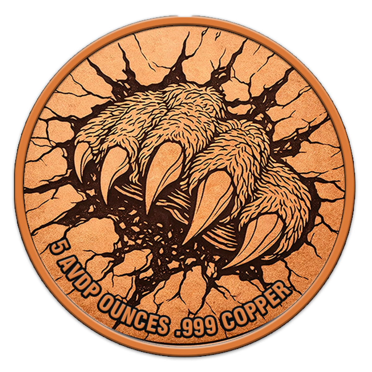 Rage of the Wild 5oz. AVDP .999 Fine Copper Medal