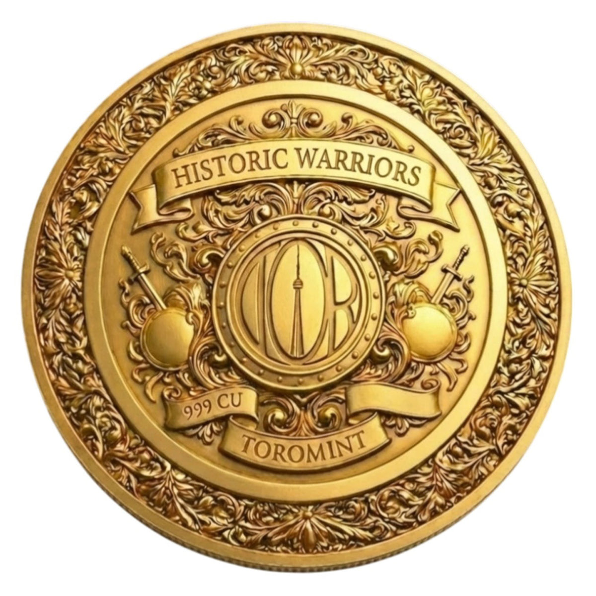 Spartan Army 24k Gold Gilded 5oz. AVDP .999 Fine Copper Medal