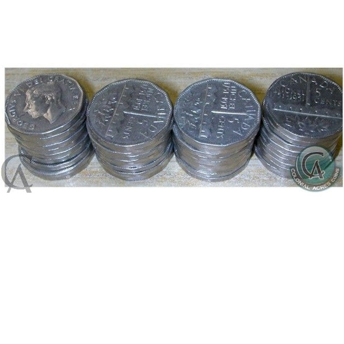 Lot of 40x 1951 Refinery Canada 5 Cents(Mega25a) 40pcs
