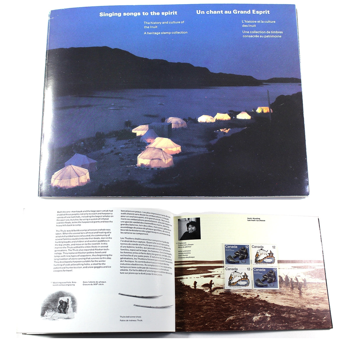 Singing Songs to the Spirit 1977-1980 Inuit Heritage Stamp Collection Book (Some wear)