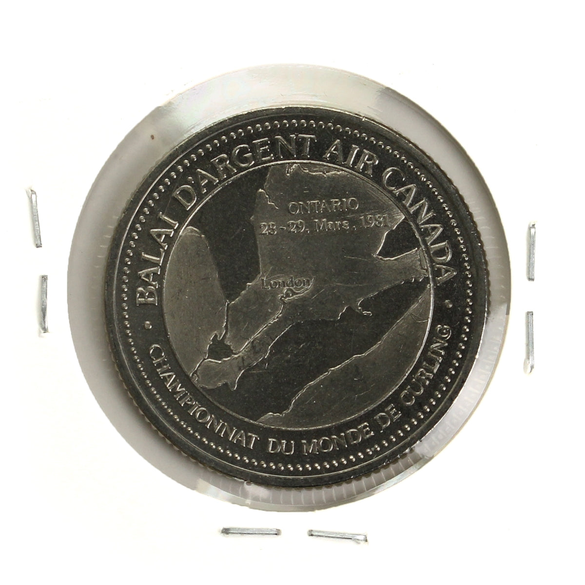 1981 London ON Air Canada Silver Broom World Curling Championship Commemorative Dollar