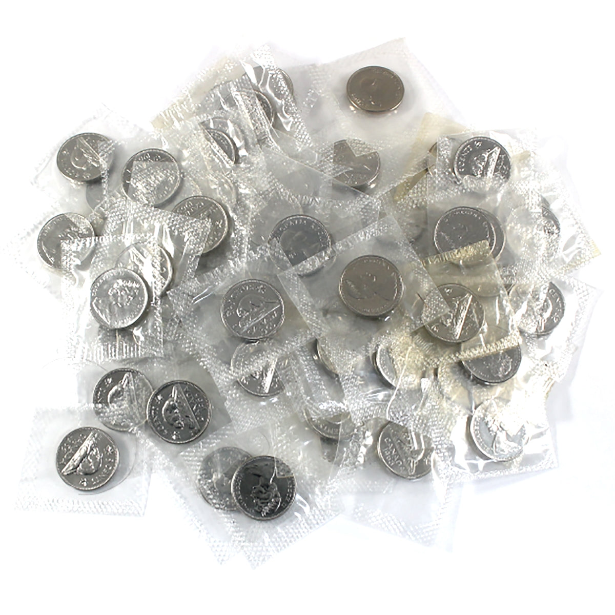 Lot of 75x Assorted 1960s Canada 5-cents Proof Like, Sealed, 75Pcs