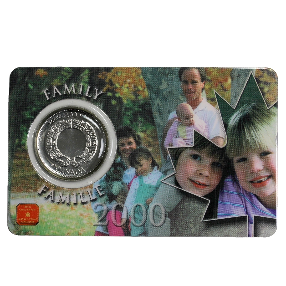 2000 Family Canada Millennium 25-cent Coin In Card Issued by the RCM