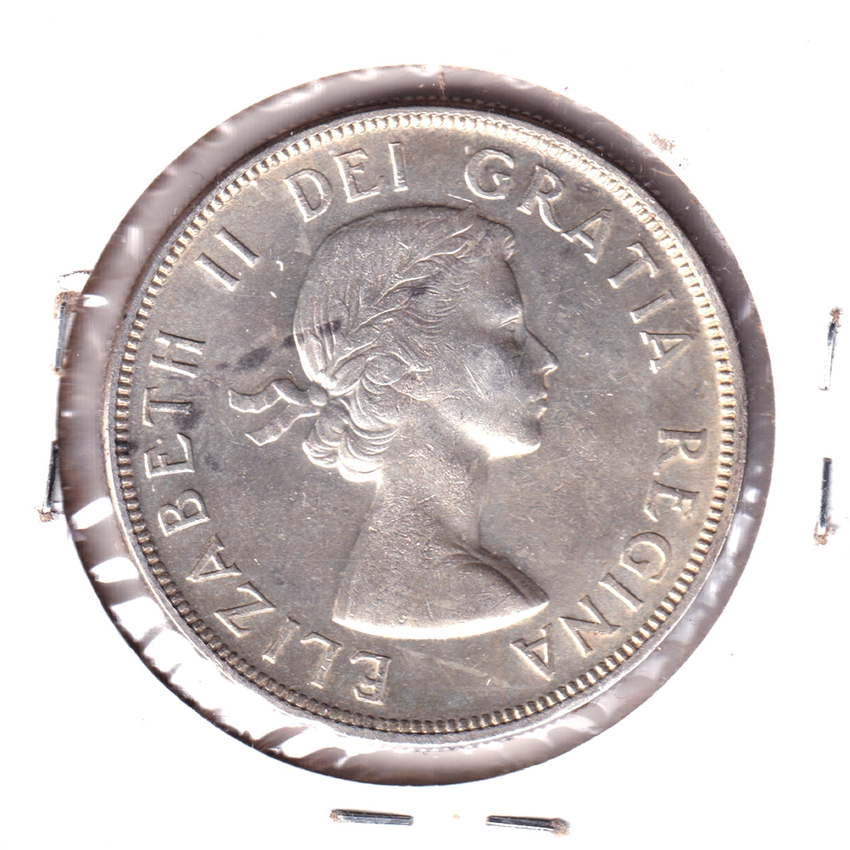 1955 Canada Dollar Brilliant Uncirculated (MS63) Scratched, cleaned, or impaired
