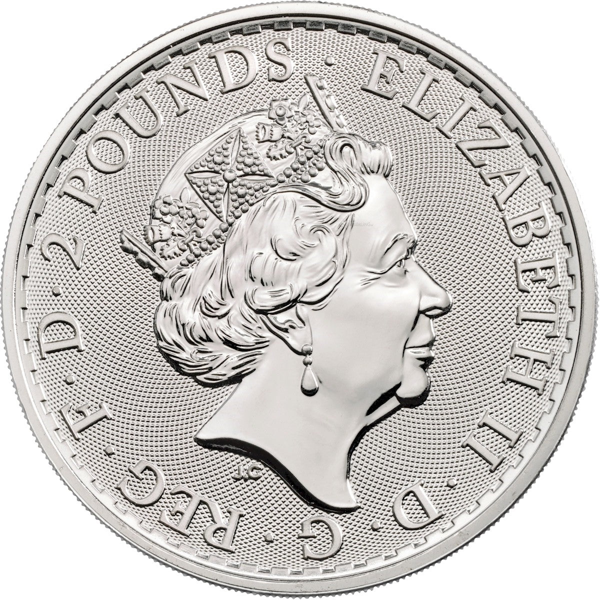 2021 Great Britain 2-Pound Britannia 1oz. .999 Silver (No Tax) May have hairline scr.